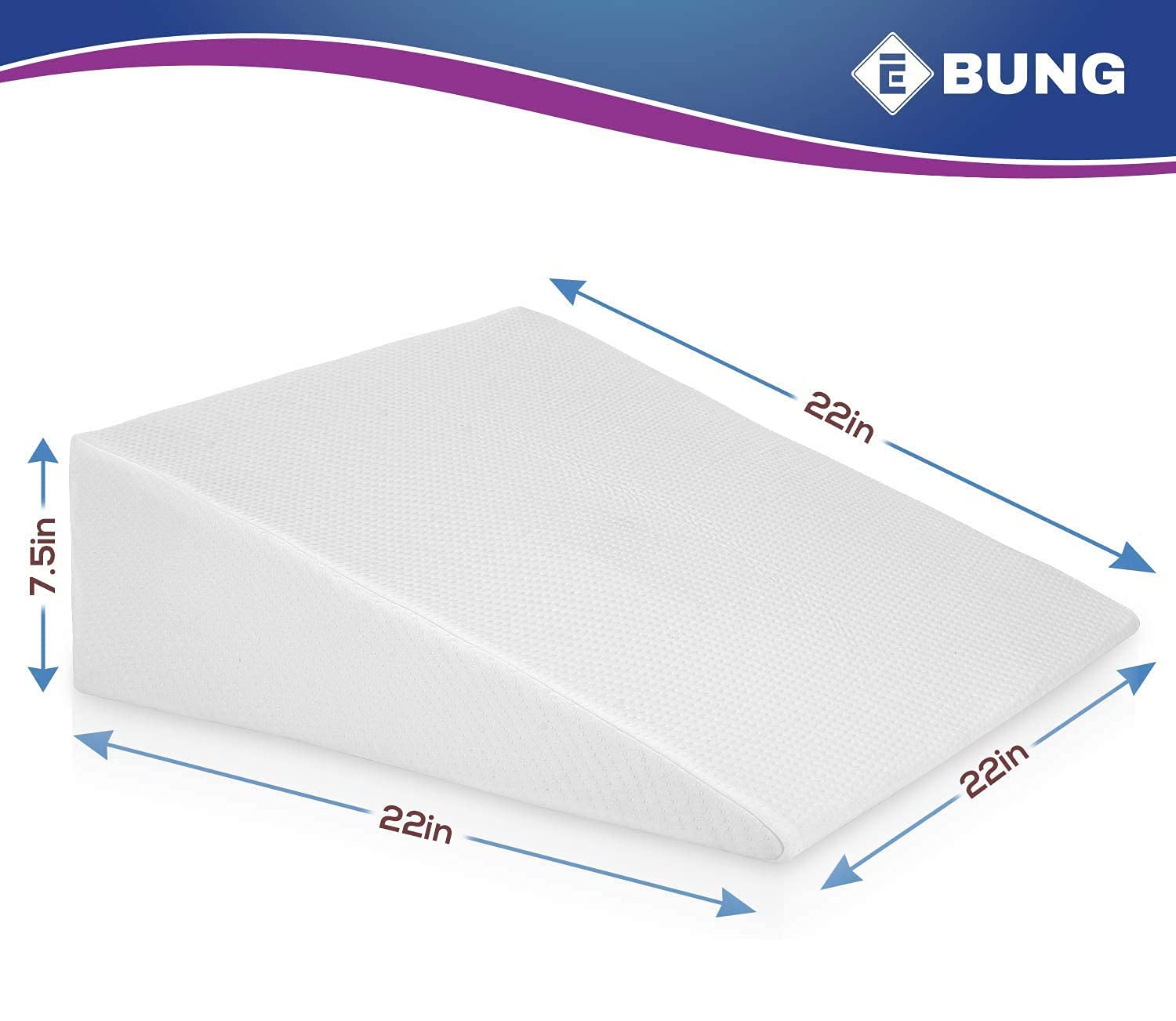 Ebung Bed Wedge Pillow Cover | Fits 7 Inch Bed Wedge Pillow | Replacement Cover Only | Washable - Like New