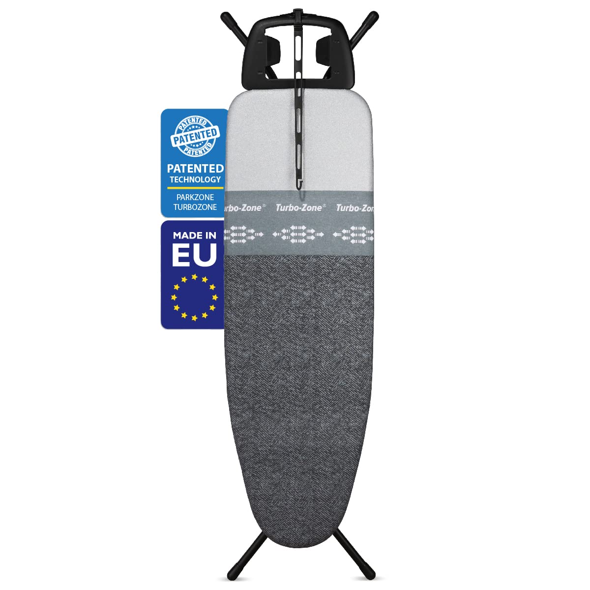 Bartnelli Heavy Duty Ironing Board 48x15 | Designed & Made in Europe with Patent Technology, Turbo & Park Zone, Features: 4 Layer Cover &Pad,Height-Adjustable,4 Premium Steel Legs,Upgraded Iron Rest. - Very Good