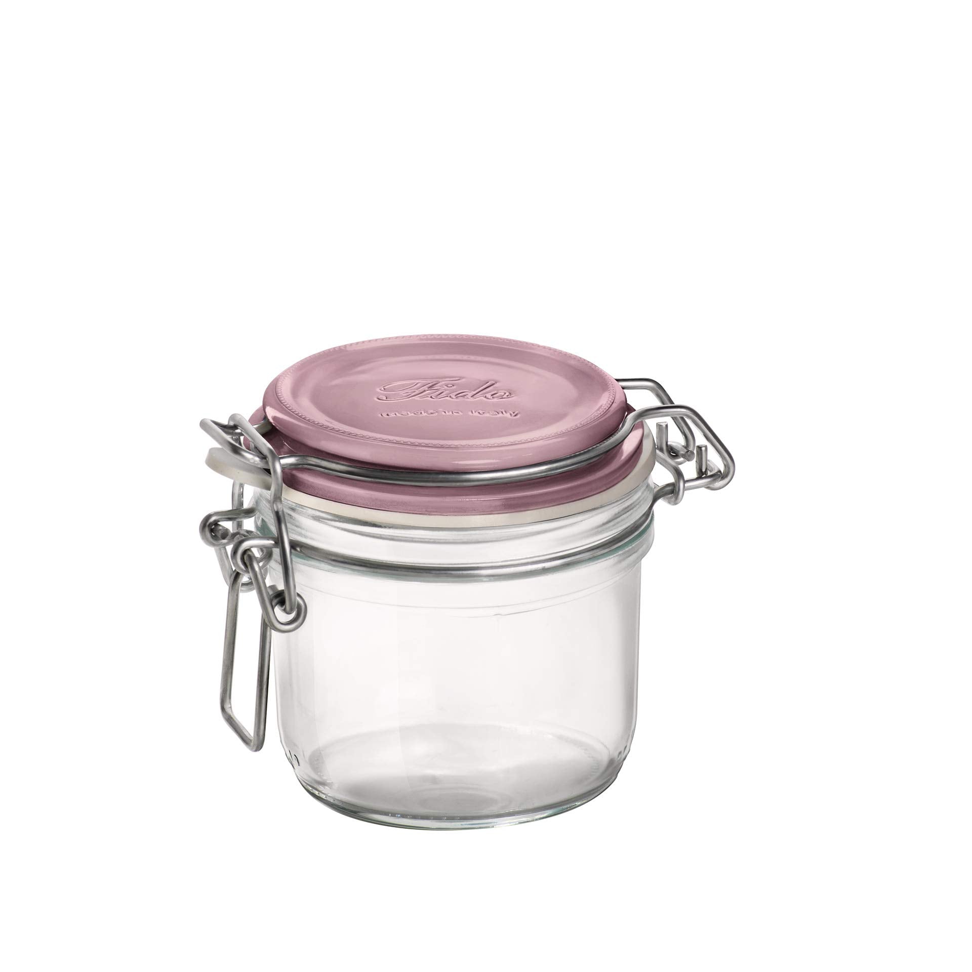 Bormioli Rocco Fido Jar, 6.75oz, Clear with Violet Top, Set of 12 - Acceptable