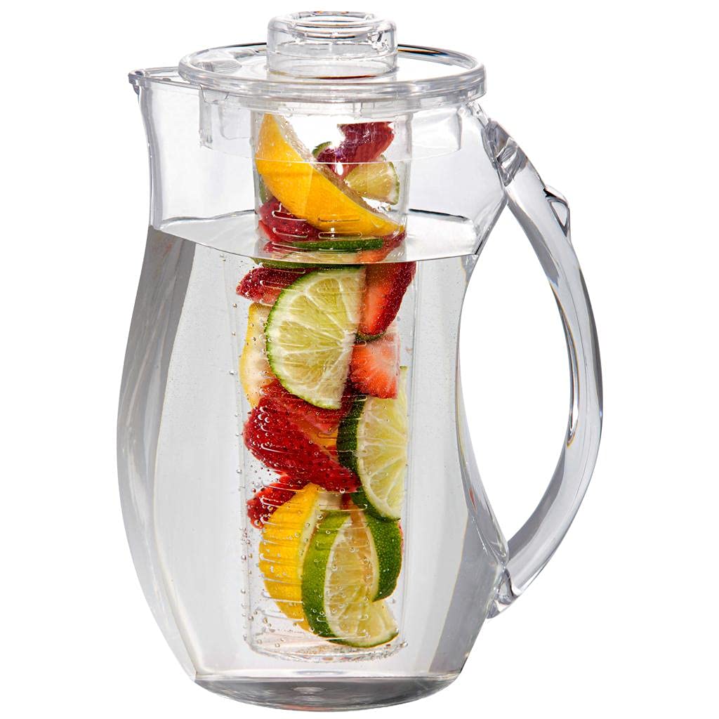 Water Infuser Pitcher � Fruit Infuser Water Pitcher By Home Essentials � Shatterproof Acrylic Pitcher � Elegant Durable Design � Ideal for Iced Tea, Fruit Infused Water and Juice (93 oz) - Like New