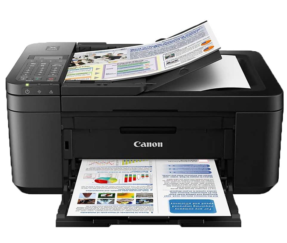 Canon PIXMA TR4520 Wireless All in One Photo Printer with Mobile Printing, Print Scan Copy Fax, Auto 2-Sided Printing, Compatible with Alexa, Black - Like New