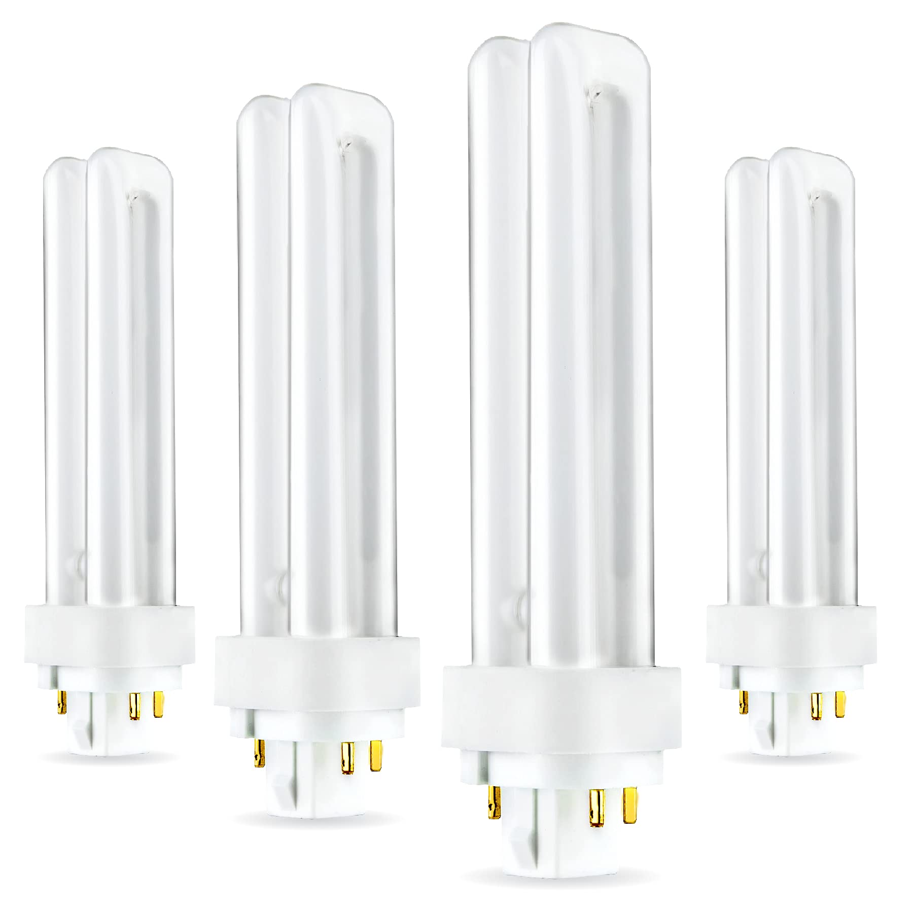 (4 Pack) PLC-18W 865, 4 Pin G24q-2, 18 Watt Double Tube, Compact Fluorescent Light Bulb, Replaces Sylvania CF18DD/E/865 and Philips - PL-C 18W/865/4P/ALTO - Like New