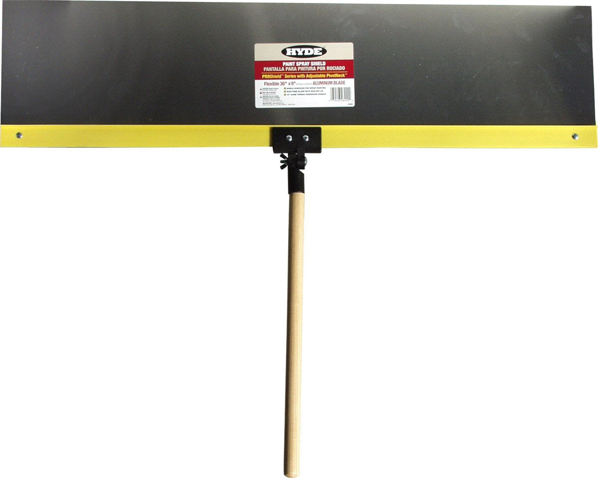 HYDE 28000 Proshield Flexible Labeled Spray Shield, 36 in L X 9 in W, Aluminum, 36 x 9, Yellow - Like New