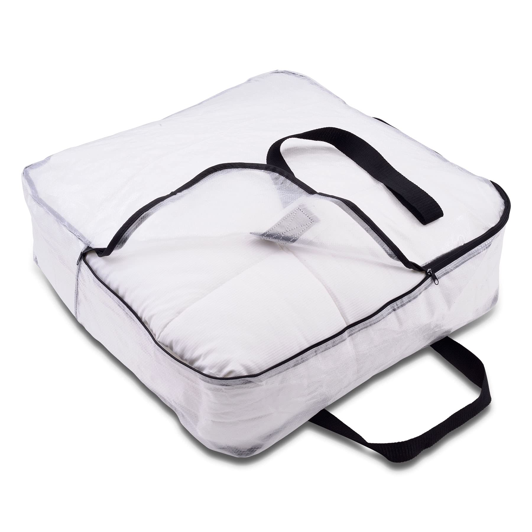 ZENPAC 23.5x7.5x23.5 4 Set Large Storage Bags, Clear Plastic Under Bed Storage Totes for Clothes, Comforter, Blanket, Bedding, Pillow, Quilt, Bulk - Very Good