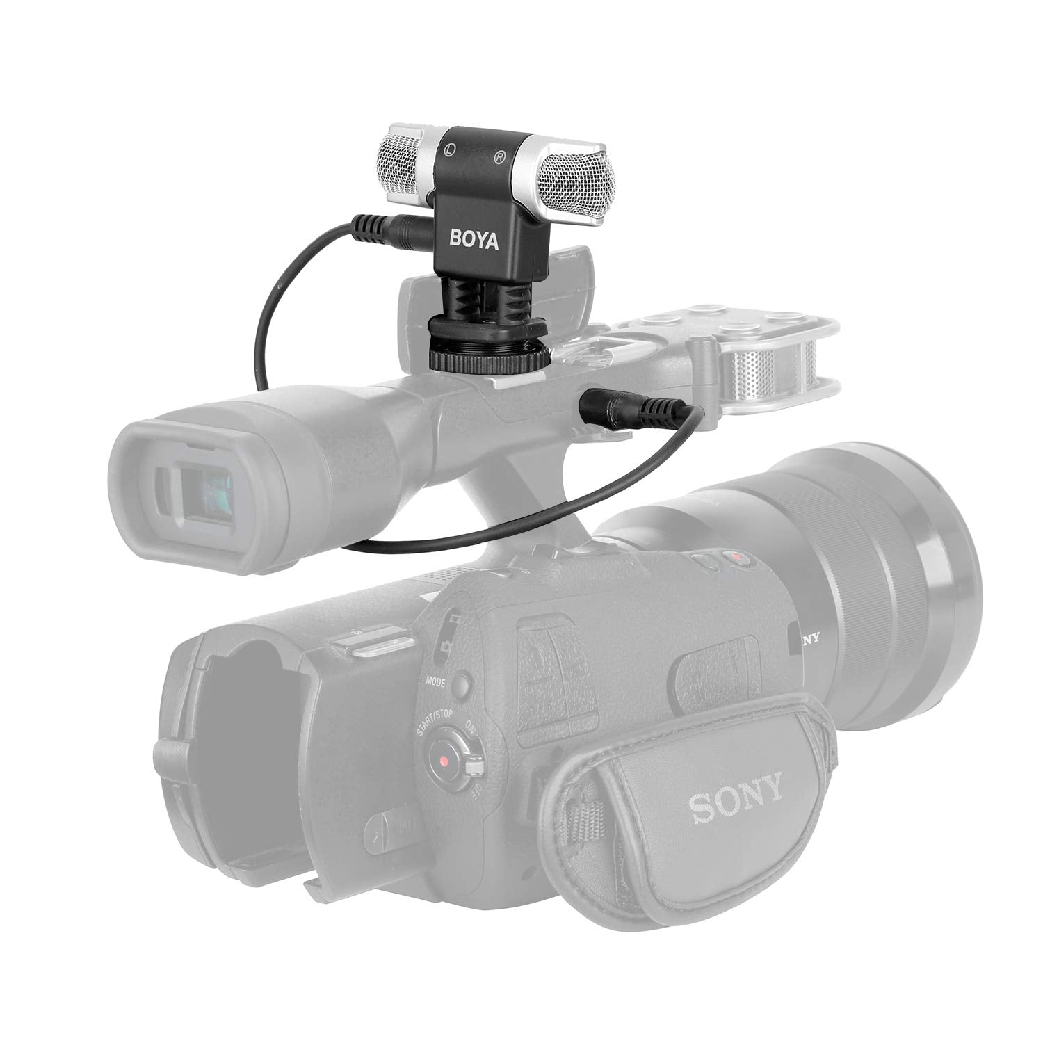 BOYA MM3 Compact Condenser Stereo Video Microphone Including Shock Mount, Foam & Deadcat Windscreens, Case Compatible with iPhone/Andoid Smartphones, Canon Nikon DSLR Cameras and Camcorders - Like New