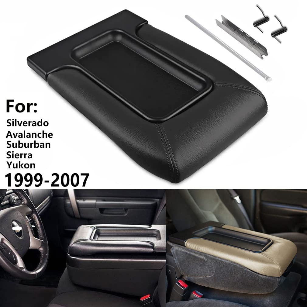 WZruibo Center Console Lid Replacement Kit Black 924-811, 19127364, 19127365, 19127366 for Chevy, GMC & Cadillac Vehicles - Silverado, Avalanche, Tahoe, Suburban, Sierra, Yukon (Black) - Very Good