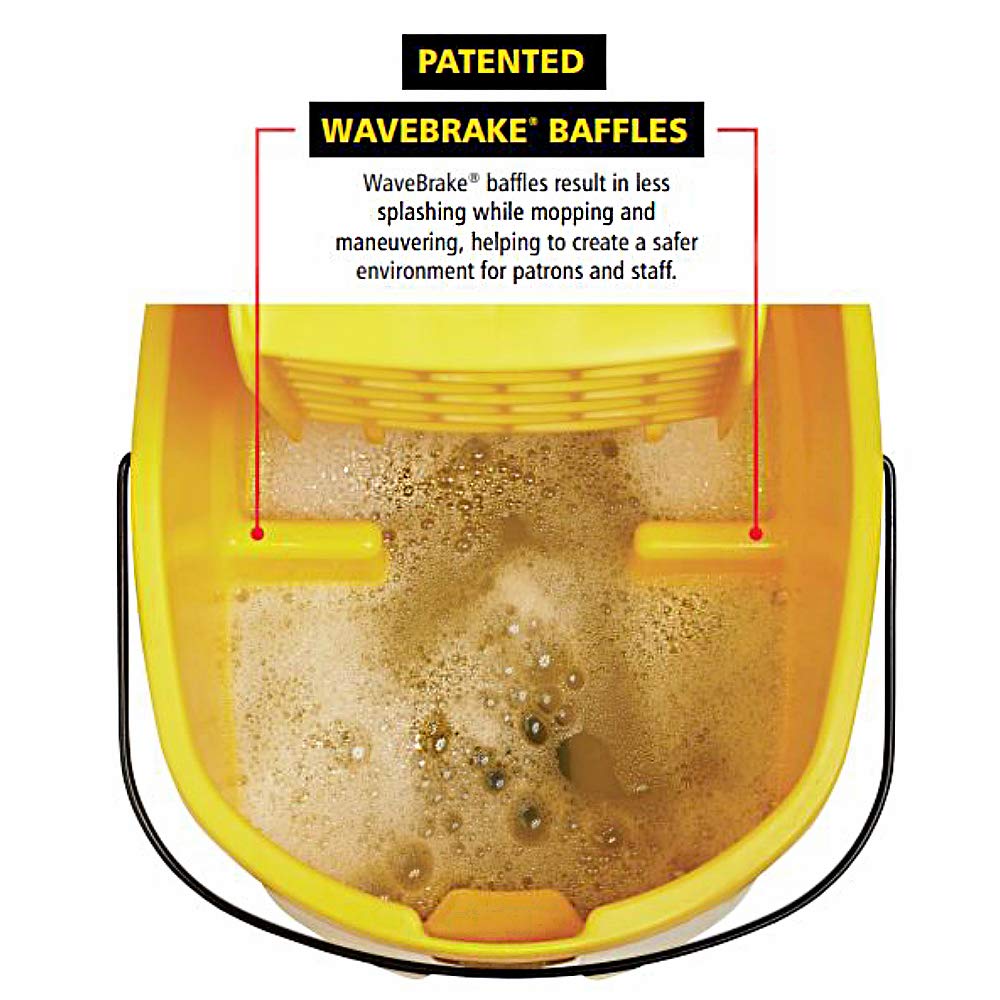 Rubbermaid Commercial WaveBrake QT Side-Press Mop Bucket and Wringer with Foot Drain - Acceptable