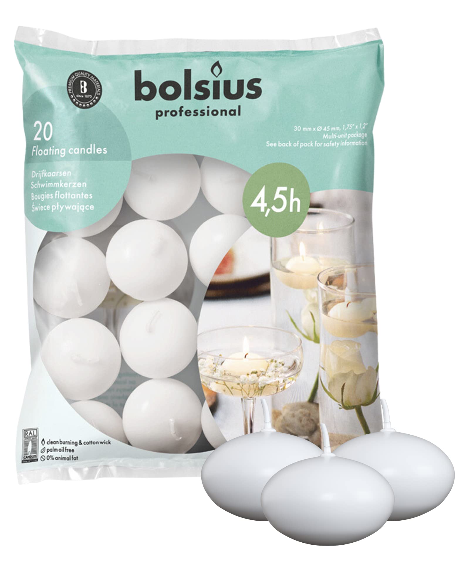 Bolsius Unscented 1.75" Floating Candles – Cute and Elegant Burning Candles - Acceptable