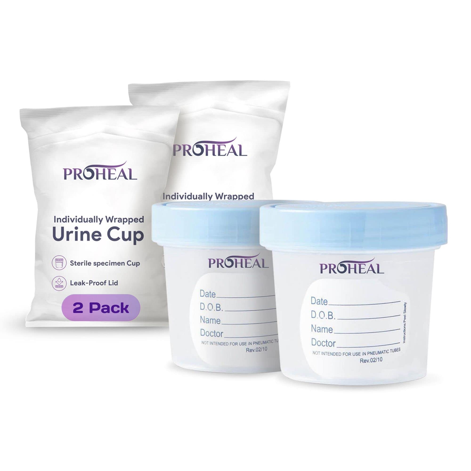 Sterile Urine Specimen Cups with Lids - 4 oz. Sample Urine Cups for Specimen Collection - Individually Wrapped Urine Cups for Testing - Stool, Semen Analysis, and Pee Cup - Like New