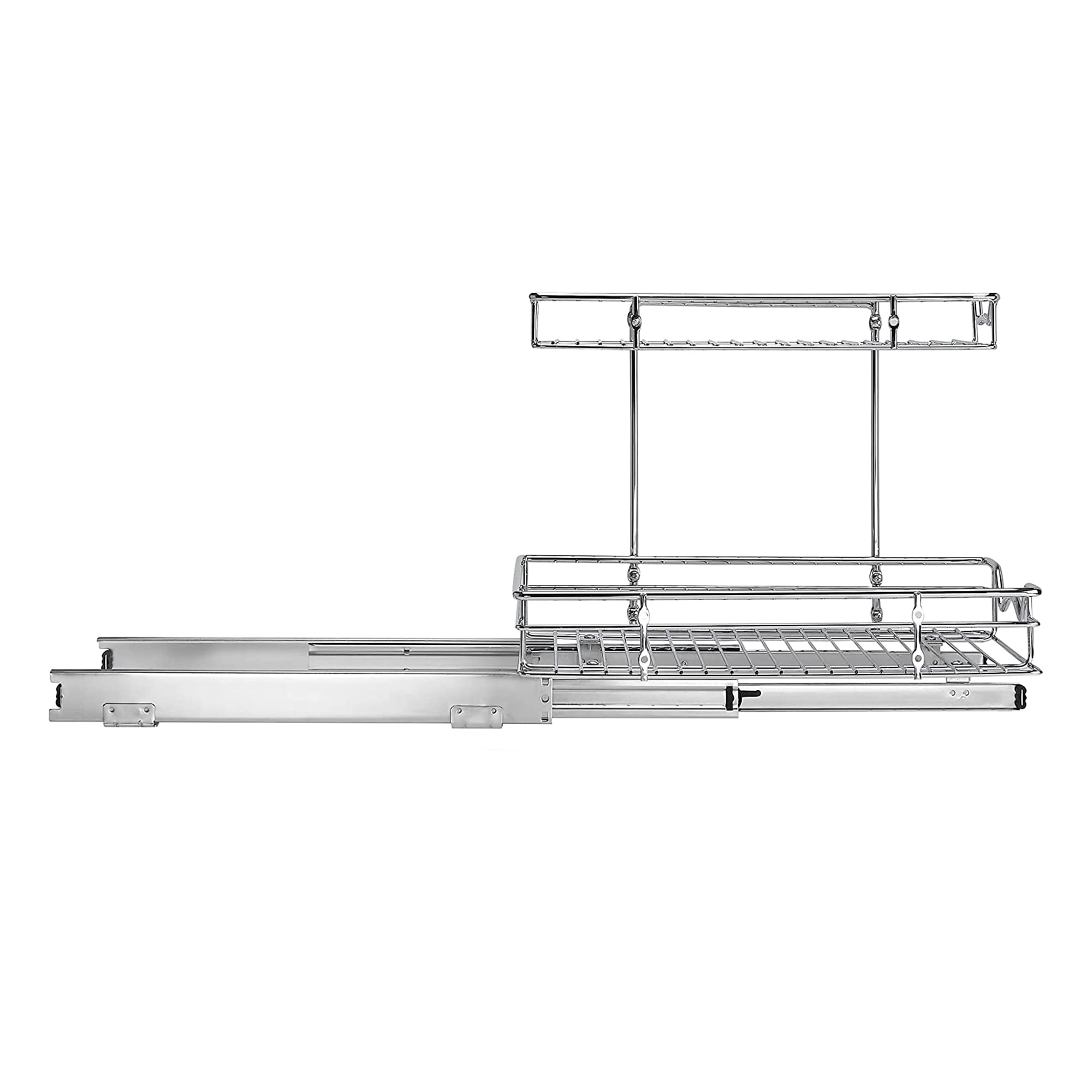 Hold N� Storage 2 Tier Under Sink Organizers and Storage - Slide Out Cabinet Organizer with Sliding Drawers for Inside Cabinets- 11" W x 21" D x 15�H, Chrome. - Like New