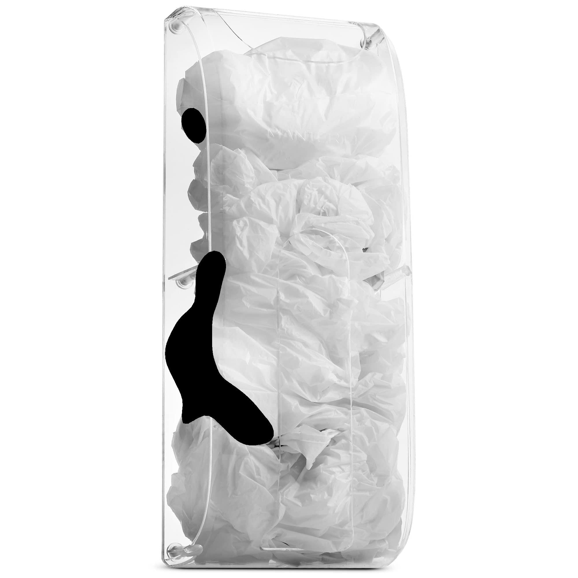 Manterio Wall Mount Plastic Bag Organizer | Durable Plastic Grocery Bag Saver | Smudge Proof, Fingerprint Resistant - Like New