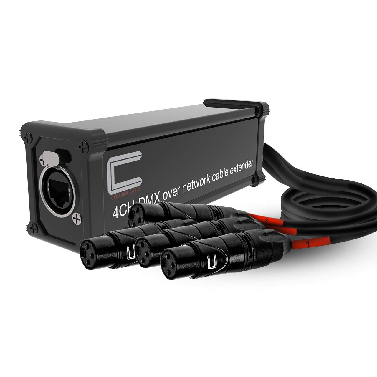 4 Channel 3-Pin XLR Female to Single Ethercon Cable -Compact Cat6 Multi Network Snake Receiver- for Live Stage, Home Studio Recording- XLR, AES, DMX Channels Over RJ45 Cat5/Cat6 Ethernet Cable - Like New