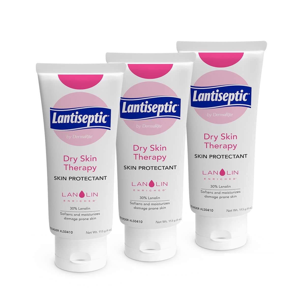 Lantiseptic Daily Dry Skin Protectant Cream - Moisturizes and Protects Cracked, Damaged and Irritated Skin - 30% Lanolin Moisture Barrier Ointment