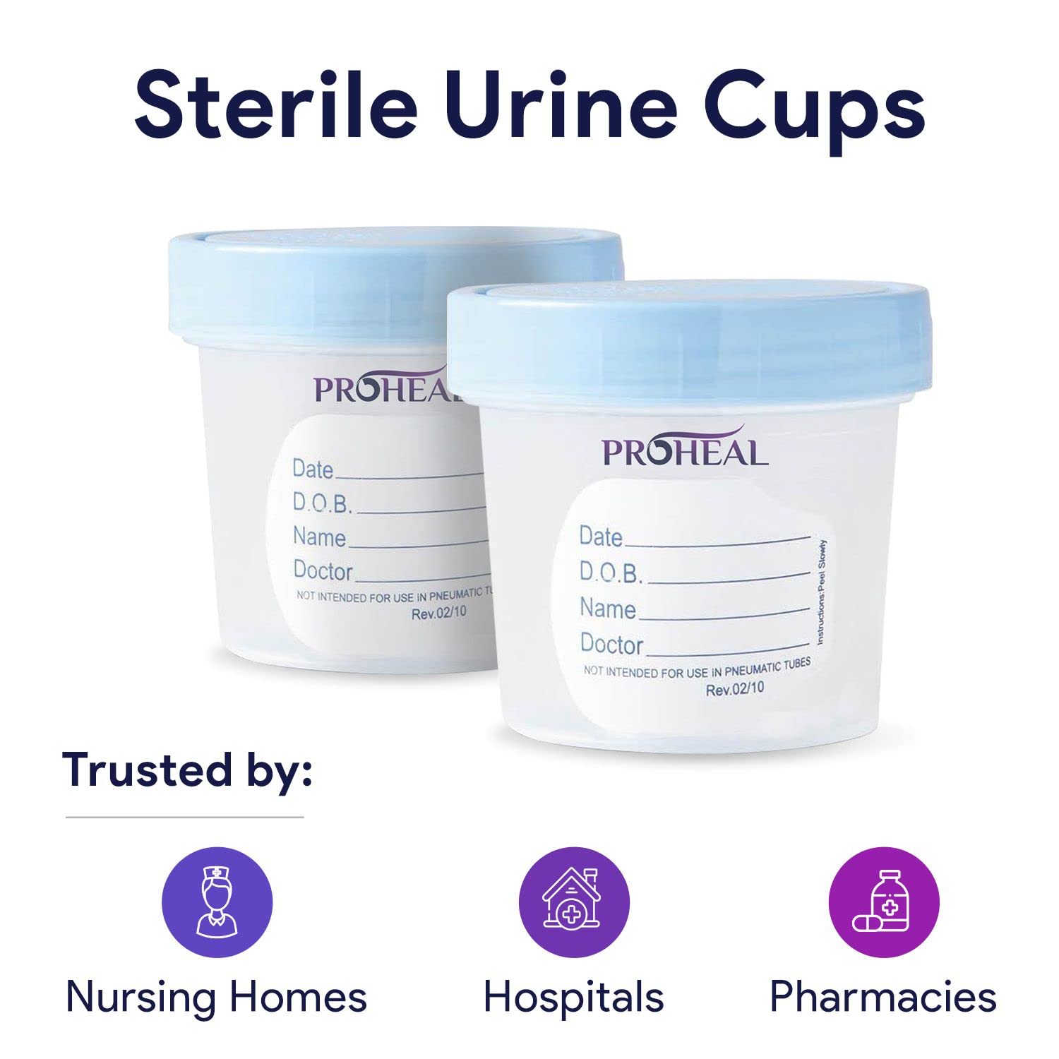 Sterile Urine Specimen Cups with Lids - 4 oz. Sample Urine Cups for Specimen Collection - Individually Wrapped Urine Cups for Testing - Stool, Semen Analysis, and Pee Cup - Like New