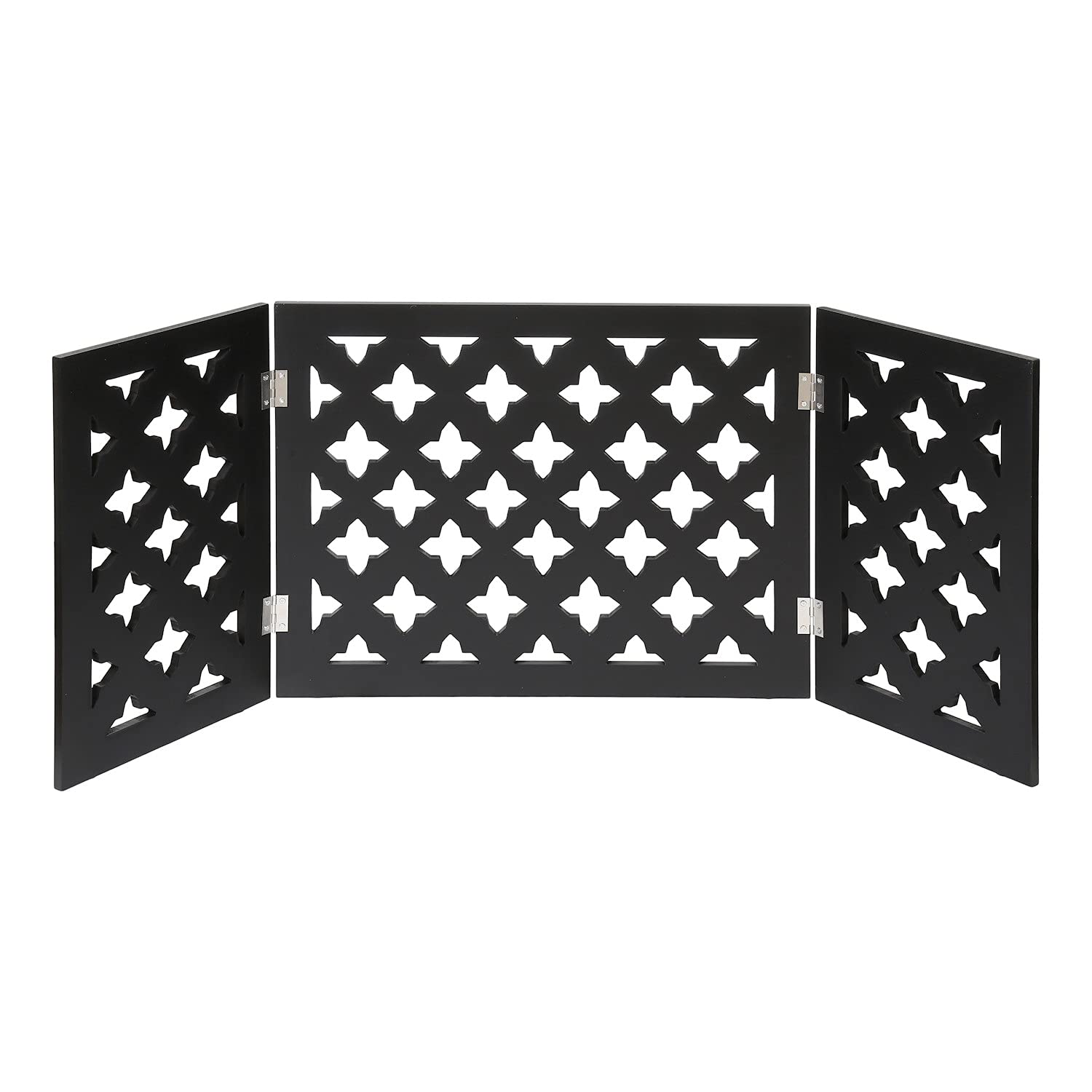 Etna Freestanding Wood Pet Gate Tri Fold Panel Dog Fence for Doorways, Stairs - Indoor/Outdoor Small Pet Barrier - Very Good