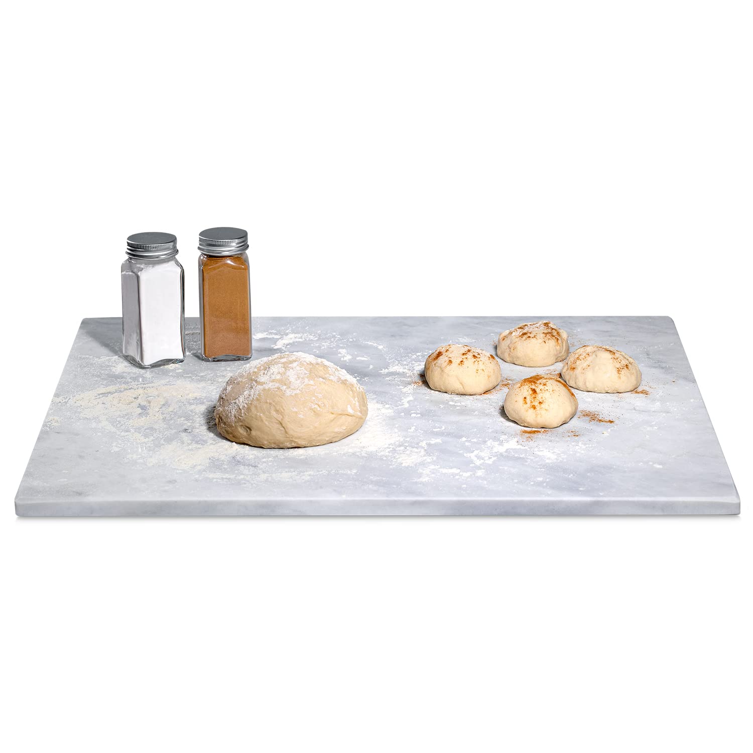 Homeries Marble and Cutting Pastry Board - Marble Serving Tray for Cheese, Pastries, Bread - Large White Fancy Marble Slab for Cake Display Marble - Good