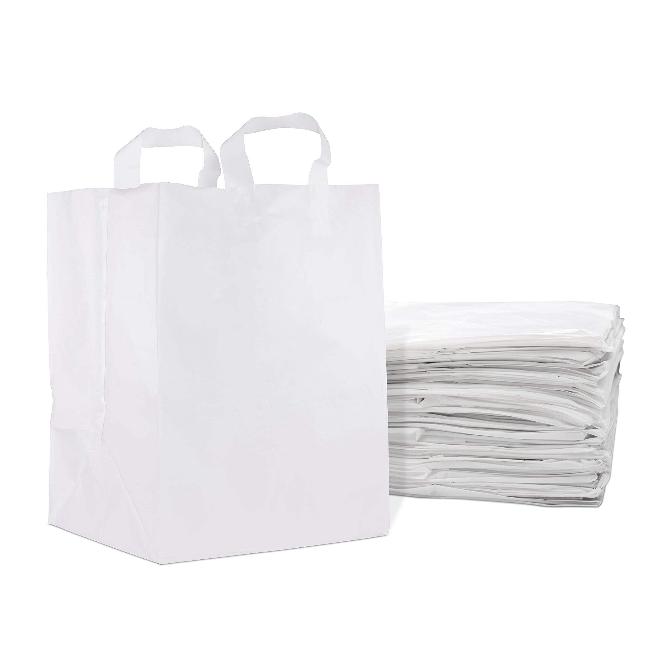 Prime Line Packaging Take Out Plastic Shopping Bags With Handles - Like New