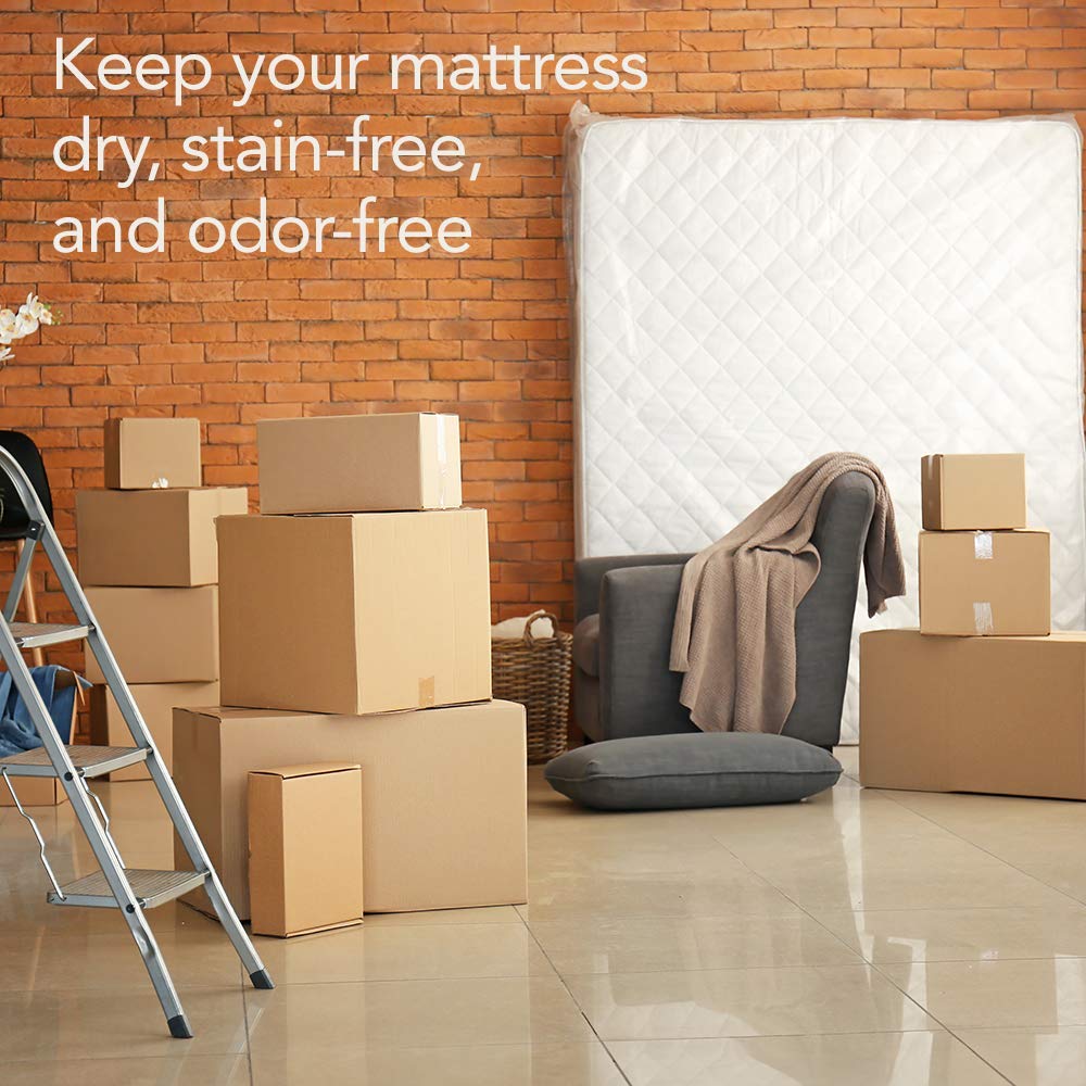 Resilia Mattress Bag for Moving and Storage � Twin, 39 x 10 x 105 Inches, Heavy-Duty 4mm Thick Bag, Clear Polyethylene, Made in the USA - Like New