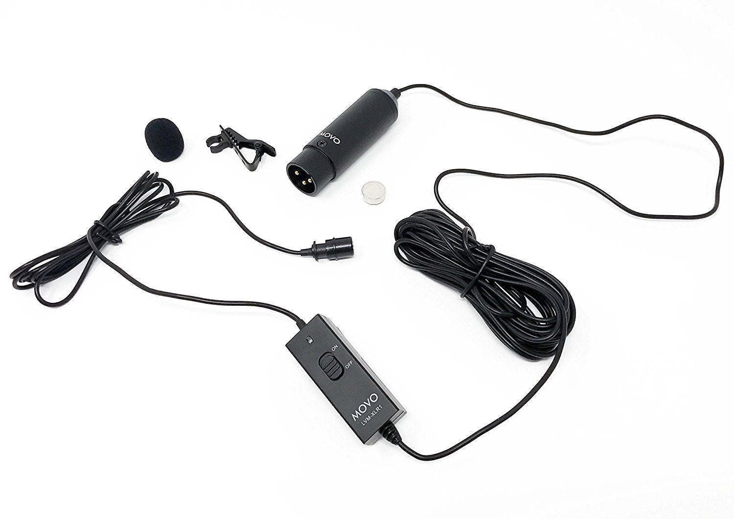 Movo LVM-XLR1 Self-Powered XLR Omnidirectional Lavalier Microphone for Mixers, Recorders, Camcorders and More - Like New