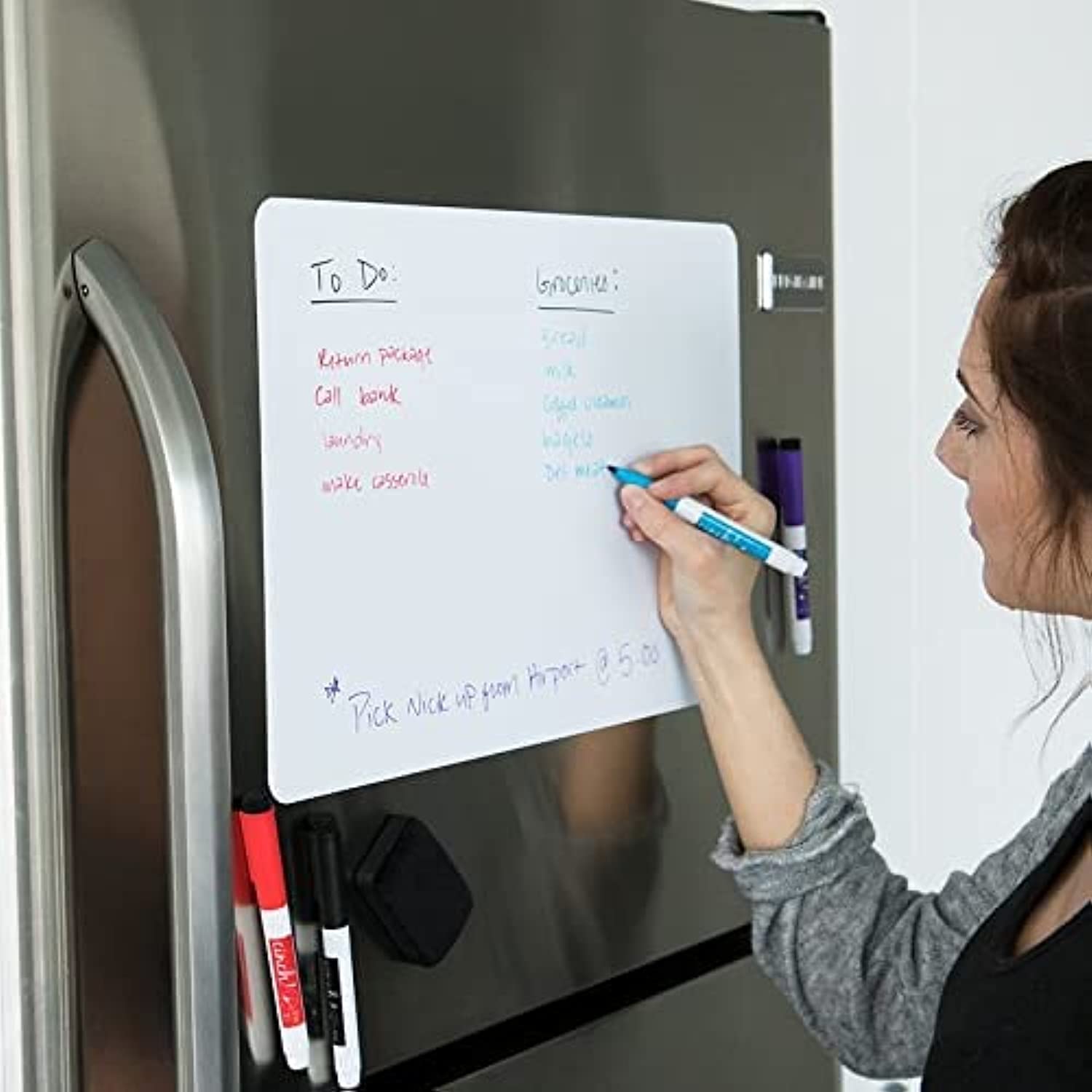 Magnetic Dry Erase Whiteboard Sheet for Kitchen Fridge: with Stain Resistant Technology - Like New