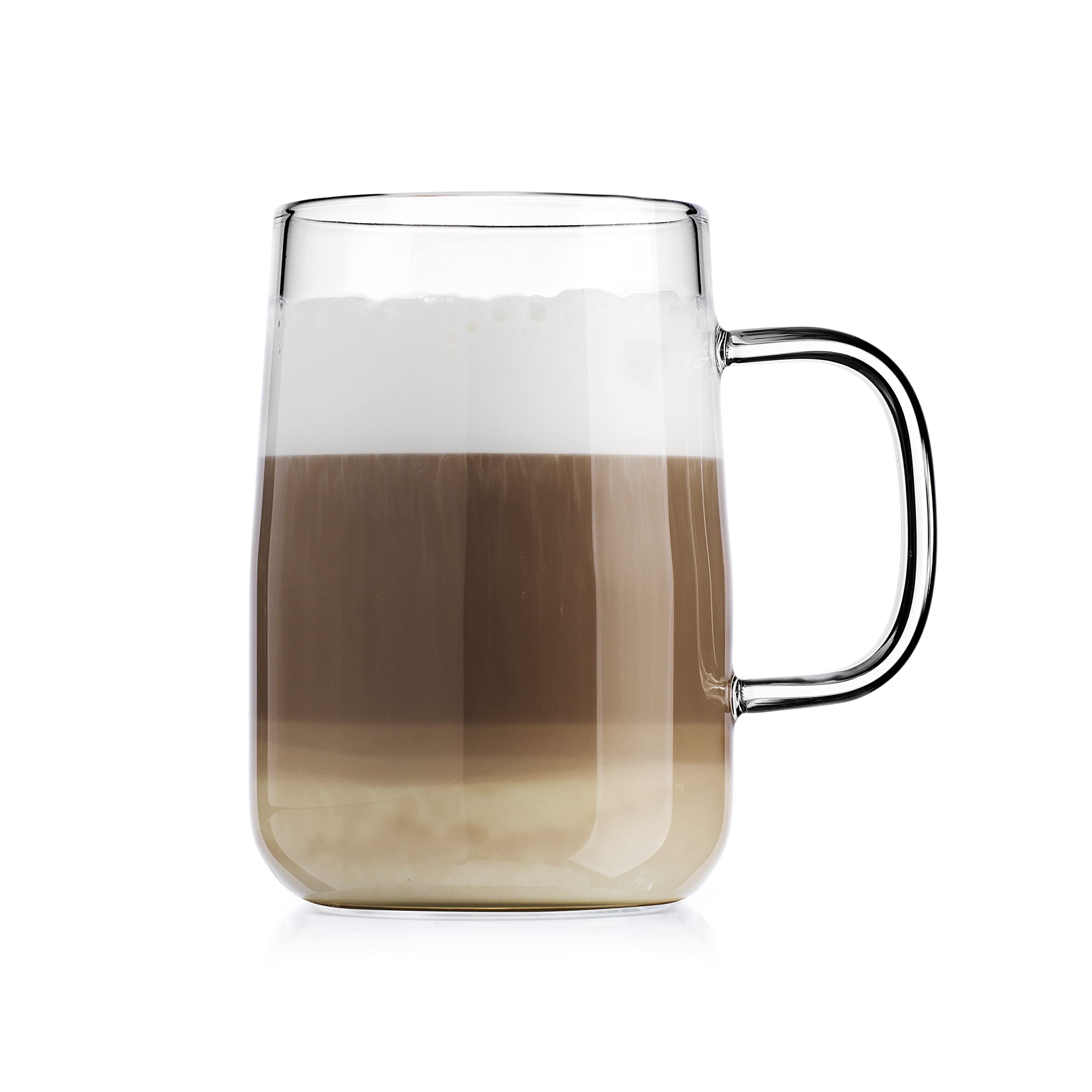 Glaver's Set of 2 Classic Coffee Mugs � Clear Coffee Cups for Espresso, Mocha, Cappuccino, Tea � 18 Oz Coffee Mugs With Handle for Steady Grip �Ideal for Any Modern Kitchen, Bar, Pub - Like New