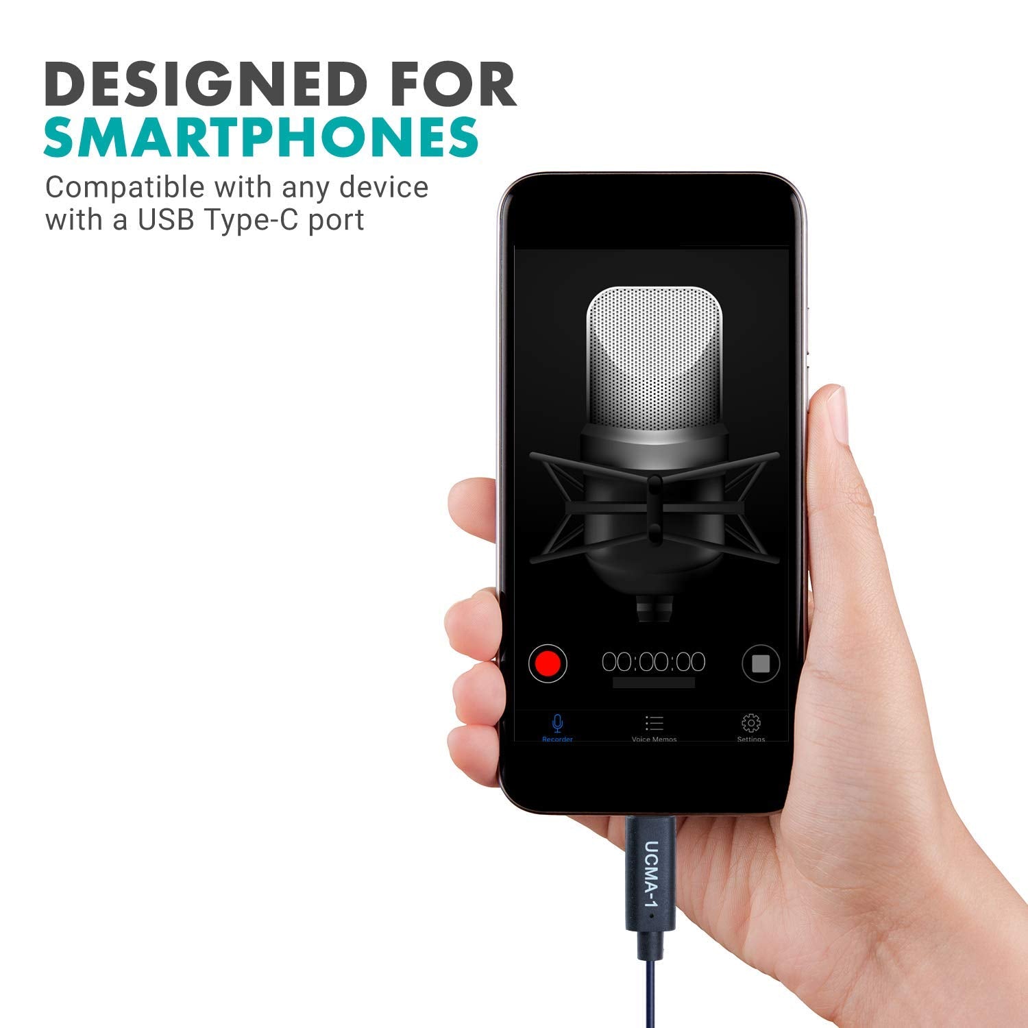 Movo UCMA-1 Female 3.5mm TRS Microphone Adapter Cable to USB Type-C Connector Dongle, Compatible with Samsung Galaxy, Pixel, Moto, HTC, iPad Pro Smartphones and Tablets - Like New