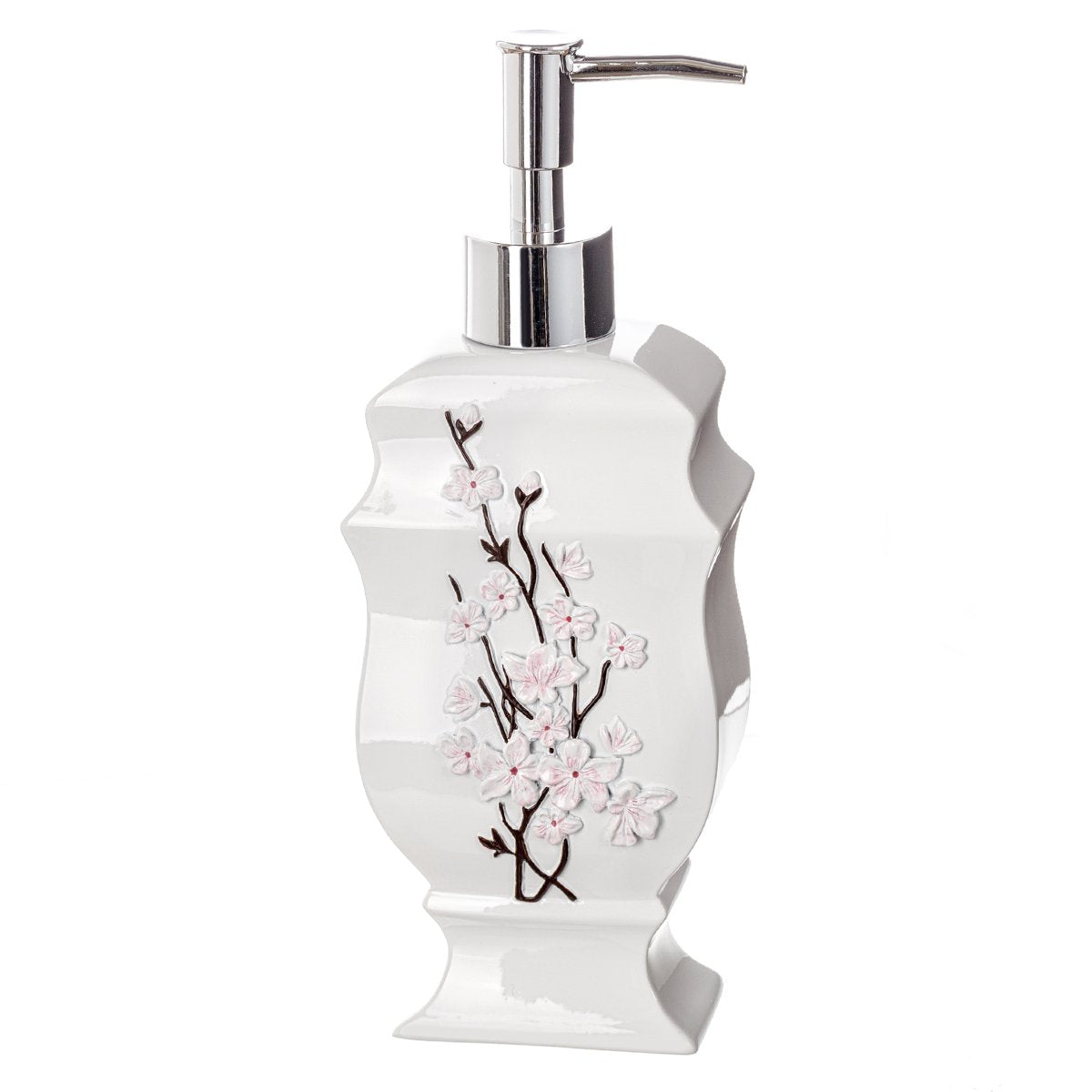Creative Scents White Soap Dispenser Bathroom Countertop Hand Lotion Pump - Lotion Dispenser for Liquid Soap with Durable Pump, Modern Vanda Style Design - Like New