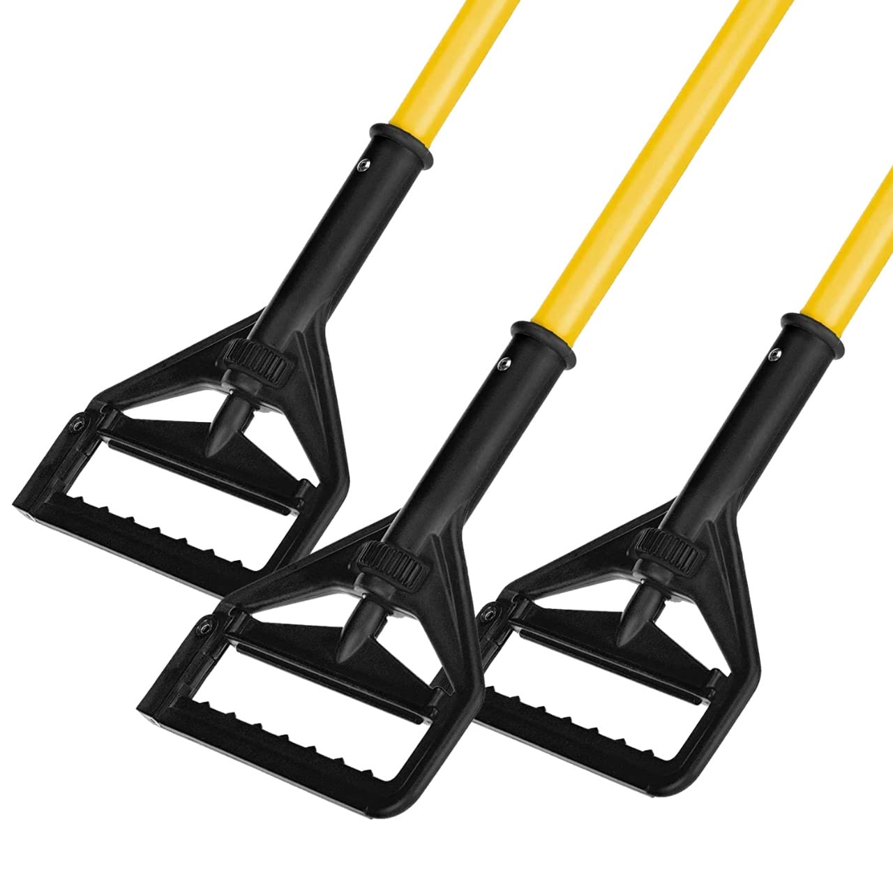 Alpine Industries Commercial Quick-Change Iron Mop Handle - Professional Mopping Tube w/Metal Gripper for Rags - Heavy Duty Stick & Mop Head Replacement Holder - Like New