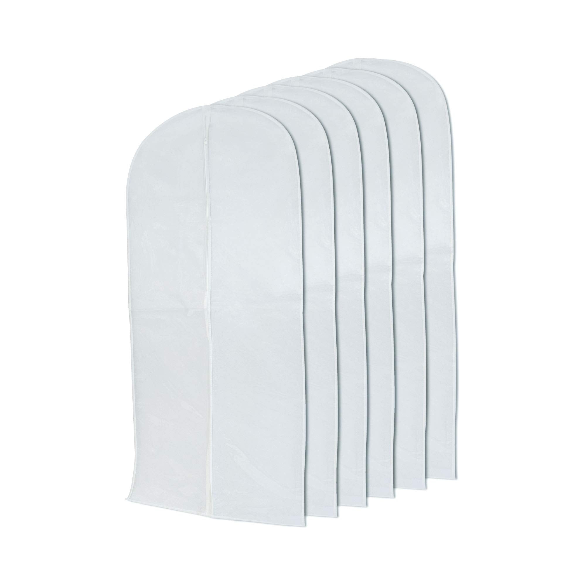 Prime Line Packaging Breathable Hanging Garment Bags with Clear Front, Suit Bags for Travel and Storage, Garment Cover for Clothes, Dresses and Suits 6 Pcs. 24x48 - Like New