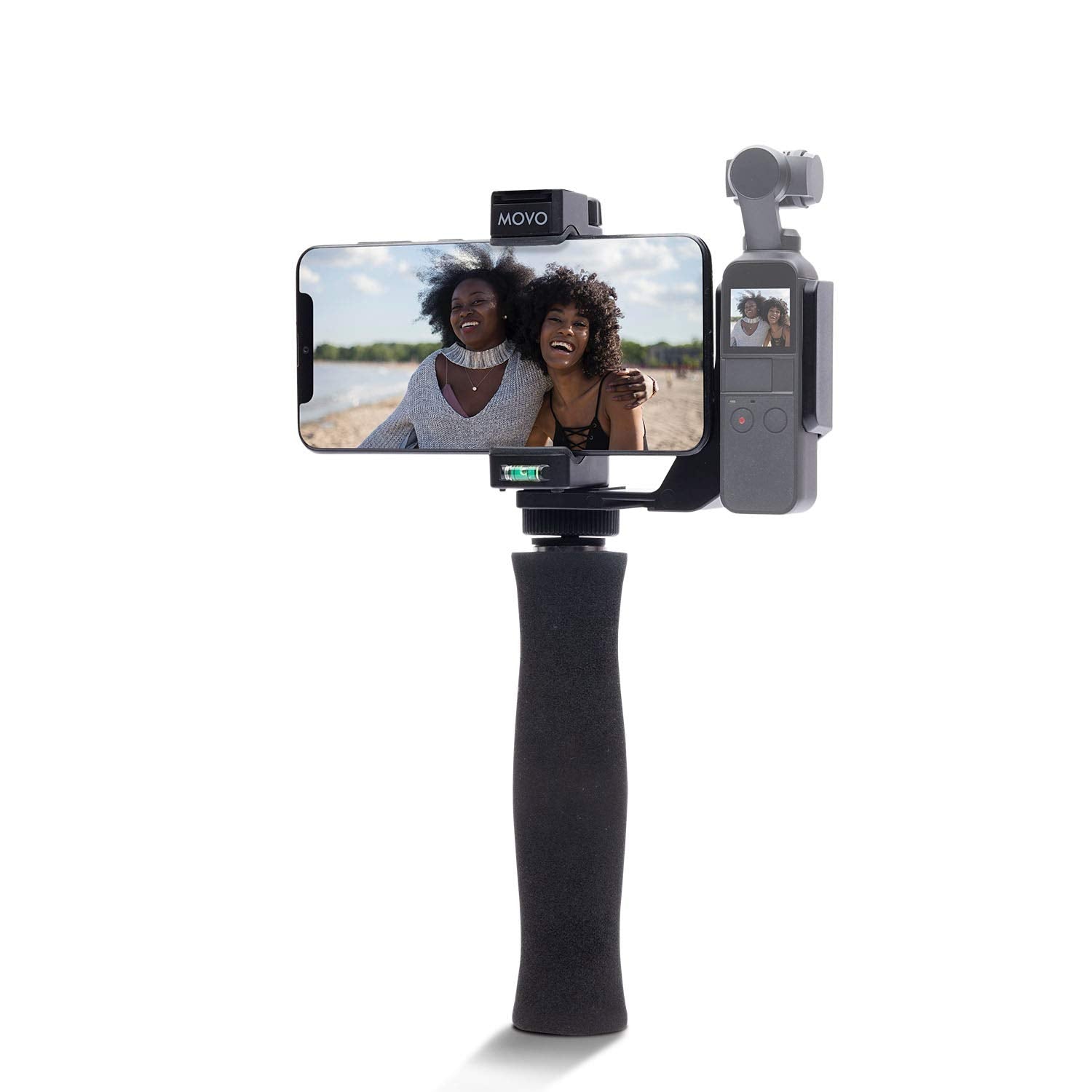 Movo Video Rig Compatible with The DJI OSMO Pocket 1, 2 - Includes Universal Smartphone Mount, Grip Handle, and 2 Cold Shoes for Mounting Microphone, Light - OSMO Pocket Microphone and Video Rig - Like New