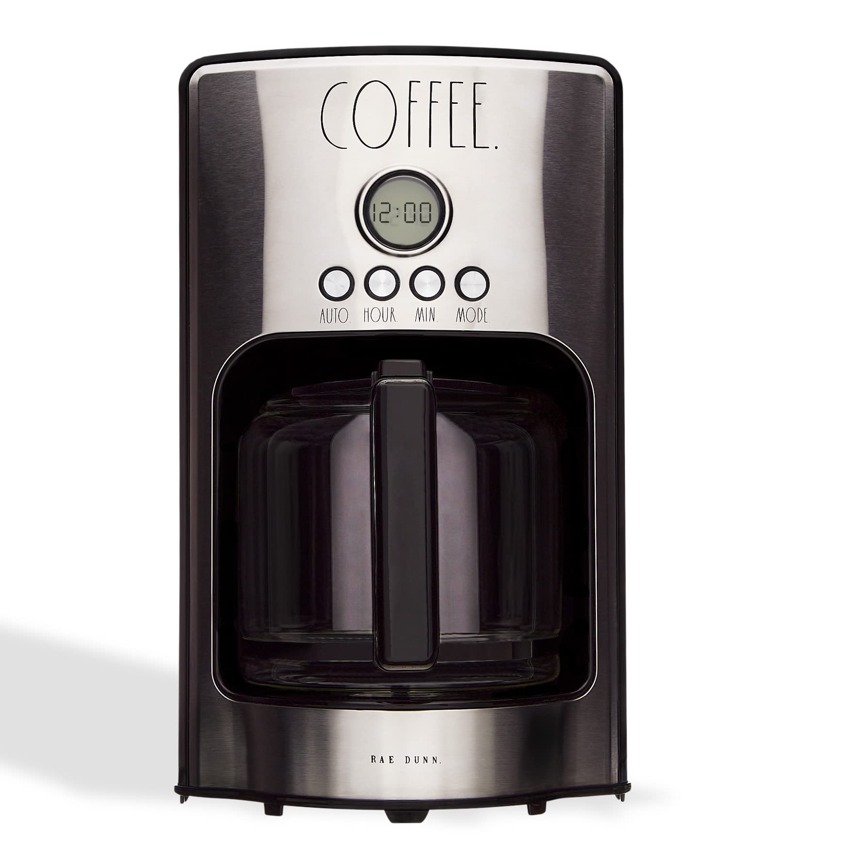 Rae Dunn Programmable Drip Coffee Maker, Coffee Pot for Kitchen, Electric Coffee Machine for Brewing Coffee. Easy to Use Coffee Maker Brews 12 Cups, Genuine Labelled COFFEE - Like New