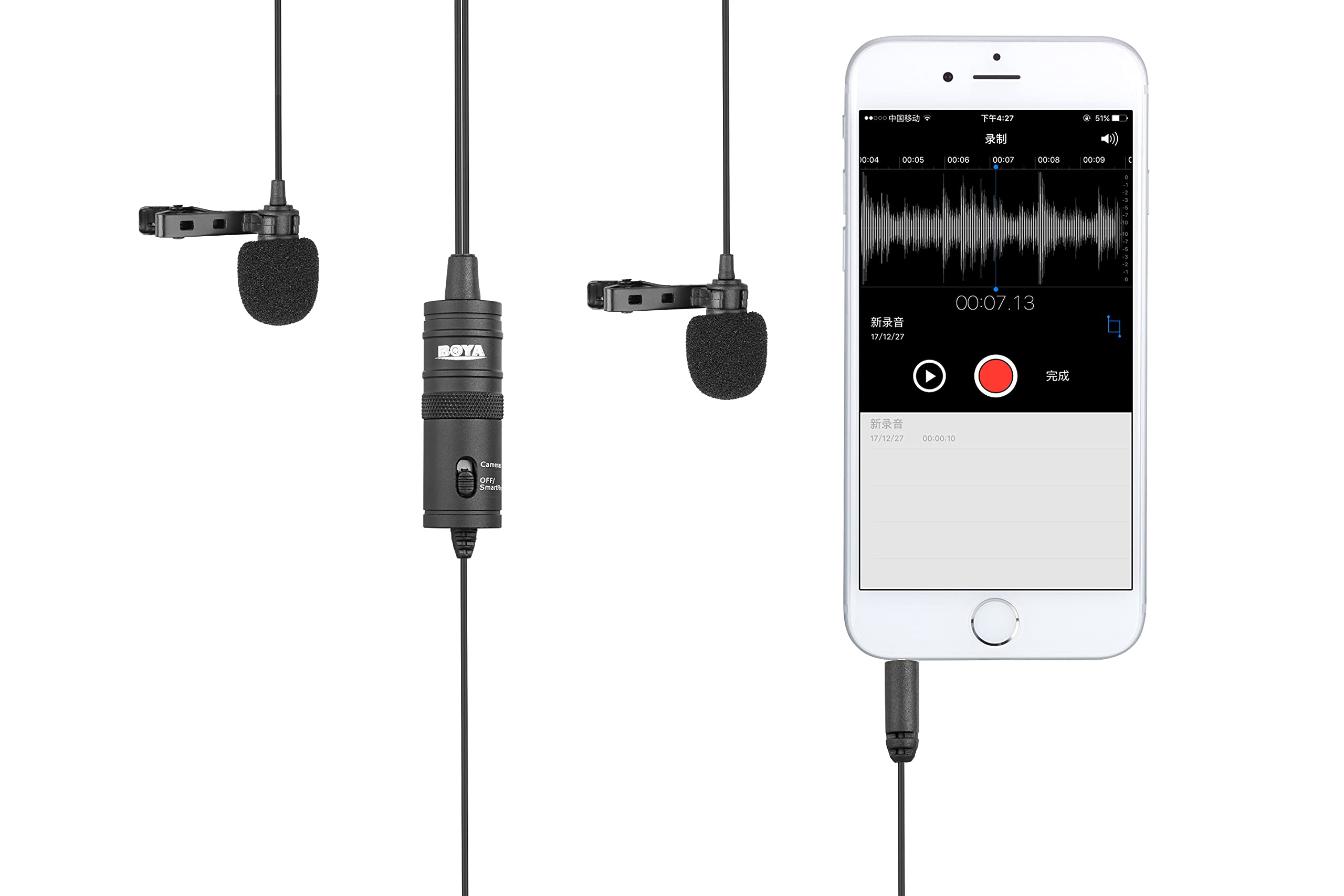 BOYA by-M1 Universal 2-Person Dual Omnidirectional Lavalier Microphone for Cameras, Smartphones, Tablets, Computers, Recorders & More, Black, (BY-M1DM) - Very Good
