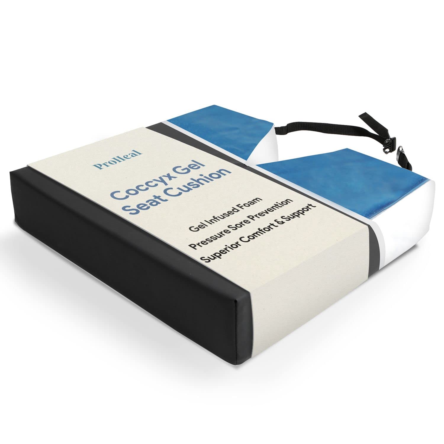 Gel Coccyx Wheelchair Seat Cushion - Tailbone Pressure and Pain Relief - Gel Infused High Density and Resilient Foam with Coccyx Cut Out - 3" Medium Profile - 1 Year Warranty - Like New