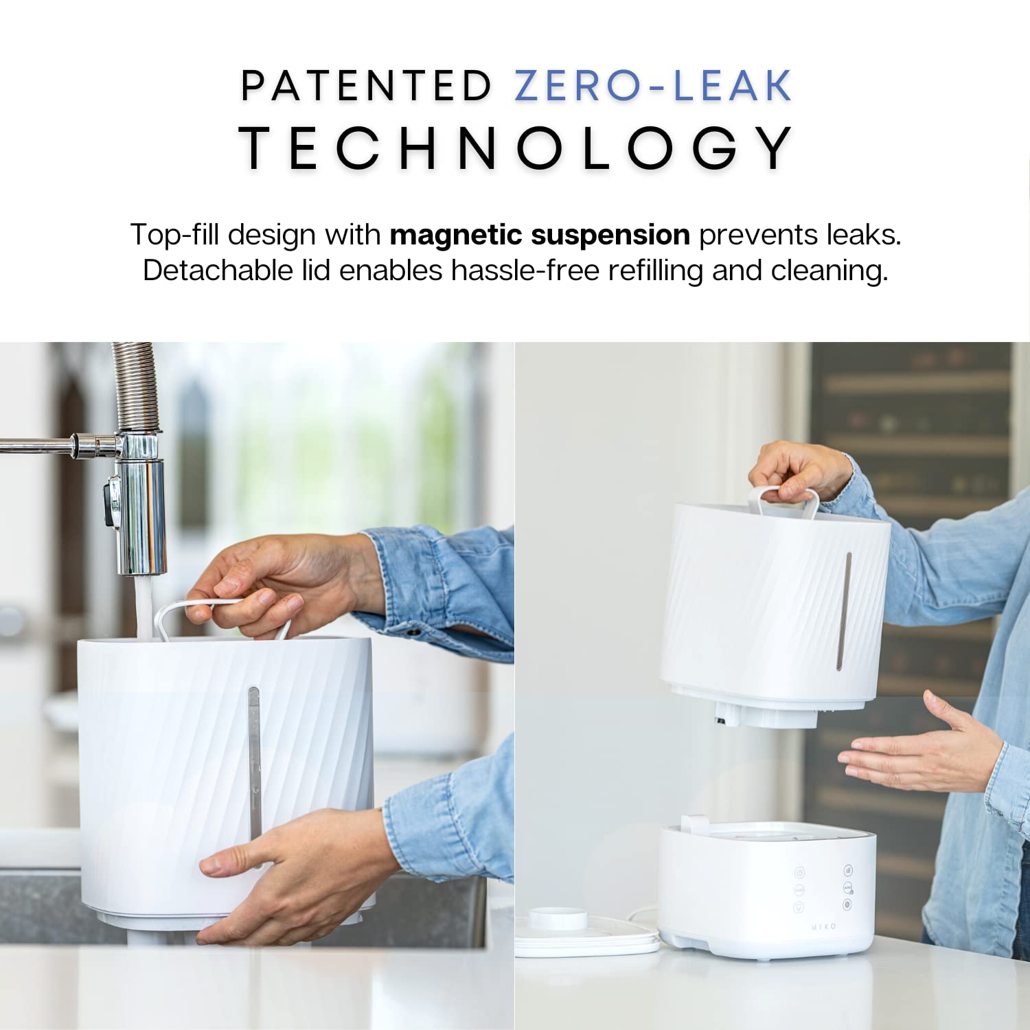 MIKO Humidifier With Cool and Warm Mist, Ultrasonic Humidifiers for Large Room & Bedroom- Water Filter, Auto Mode, No Leak Design, Sleep Mode, Built-in Timer, Humidifier for Babies & Home - Very Good