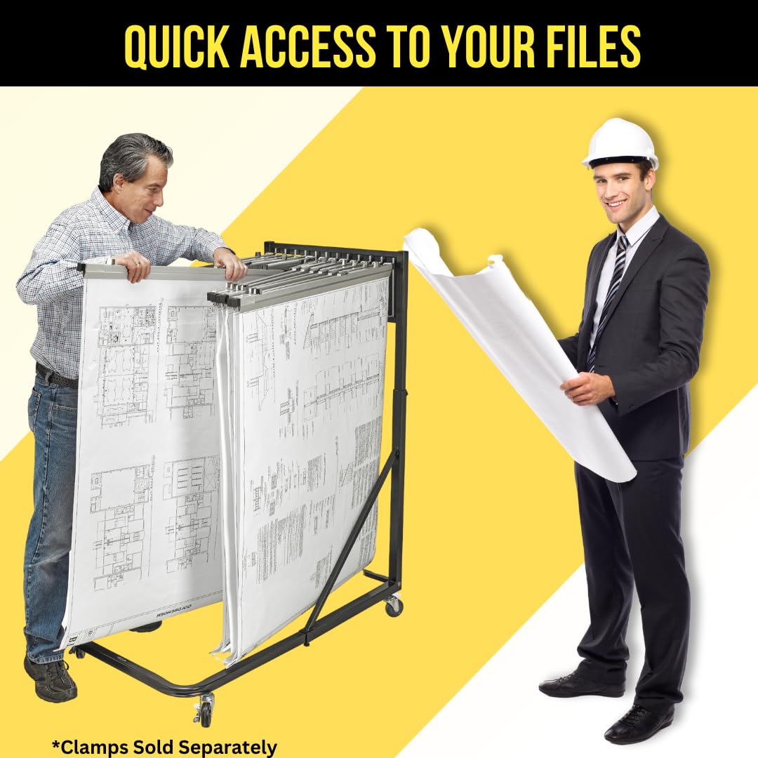 Adir Office Vertical File Rolling Stand for Blueprints - Acceptable
