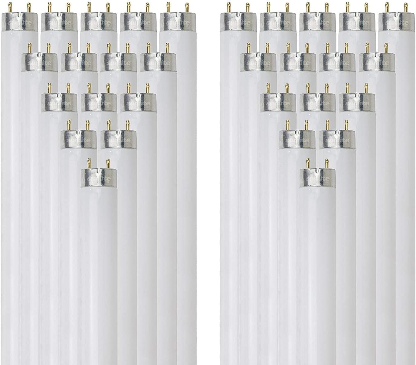Sunlite 30115 2 Foot T8 Linear Fluorescent Lamp, 17 Watts, 1450 Lumens, F17T8/SP835, 3500K Neutral White, Medium G13 Bi-Pin Base, ROHS Compliant, 30 Pack - Like New