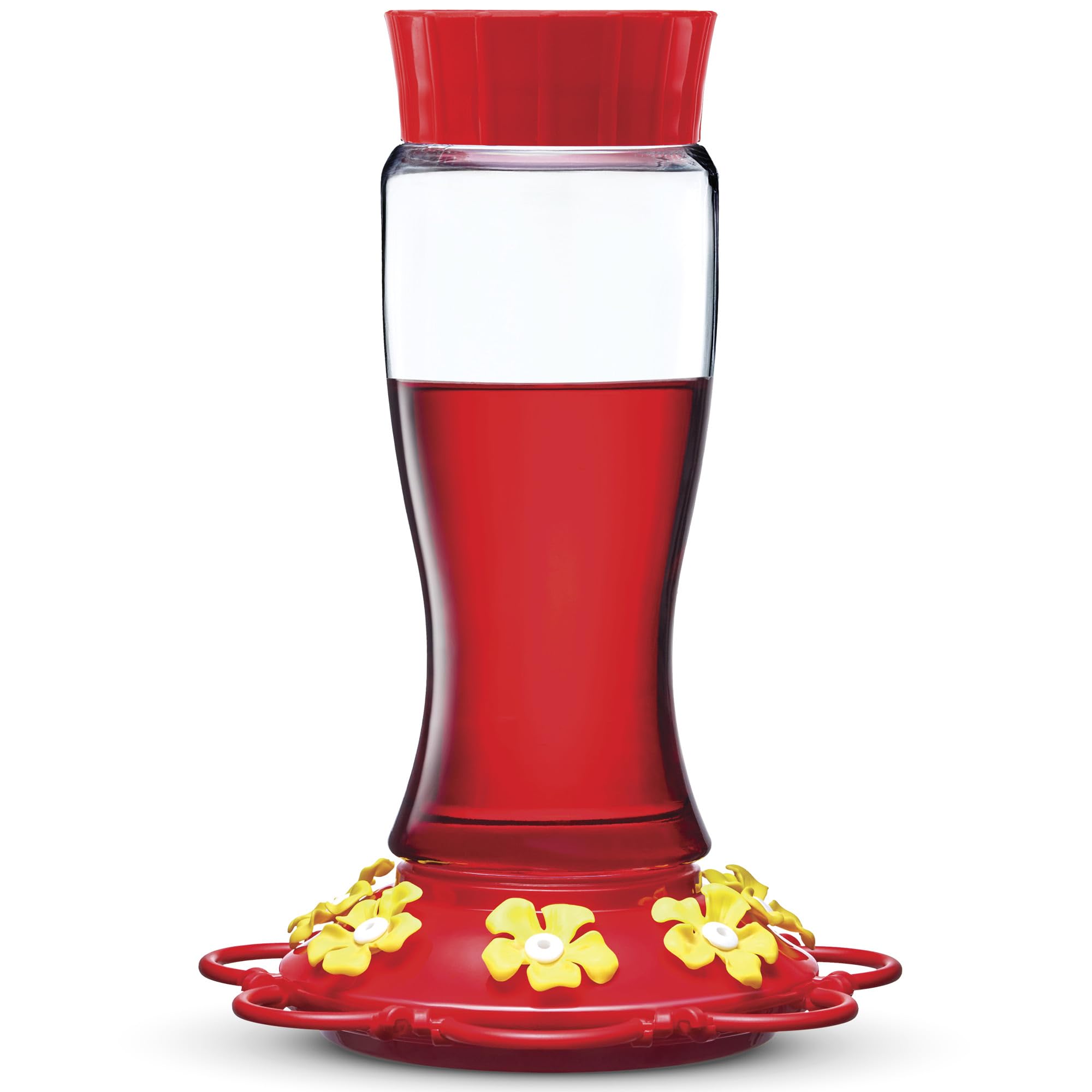 Hummingbird Feeder, Hummingbird Feeders for Outdoors - with Built-in Ant Guard - Circular Perch with 7 Feeding Ports - Wide Mouth for Easy Filling/2 Part Base for Easy Cleaning  - Like New