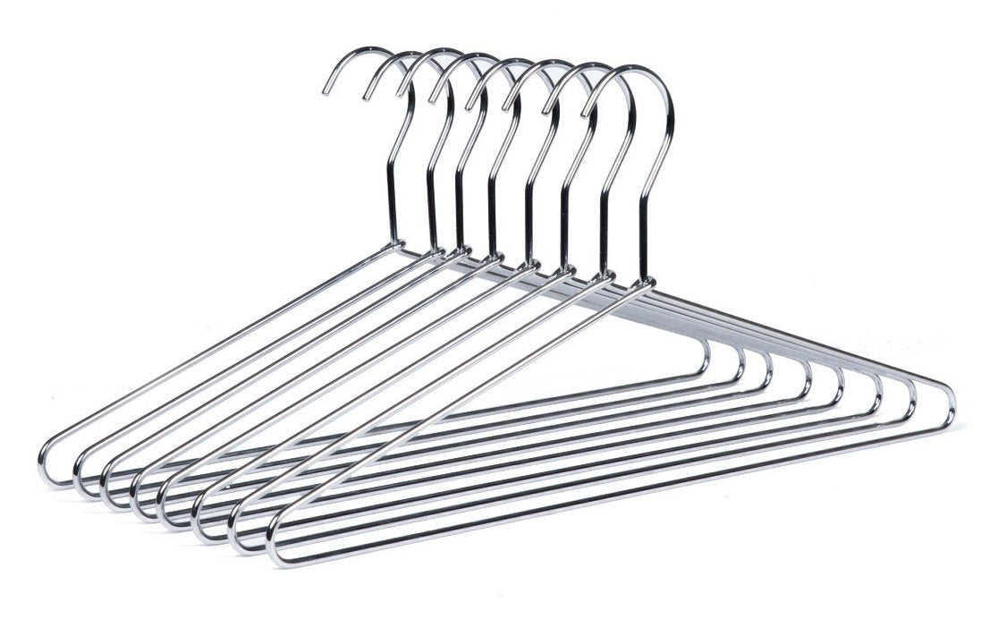 Quality Hangers Heavy Duty Metal Suit Hanger Coat Hangers with Polished Chrome (8 Pack) - Like New