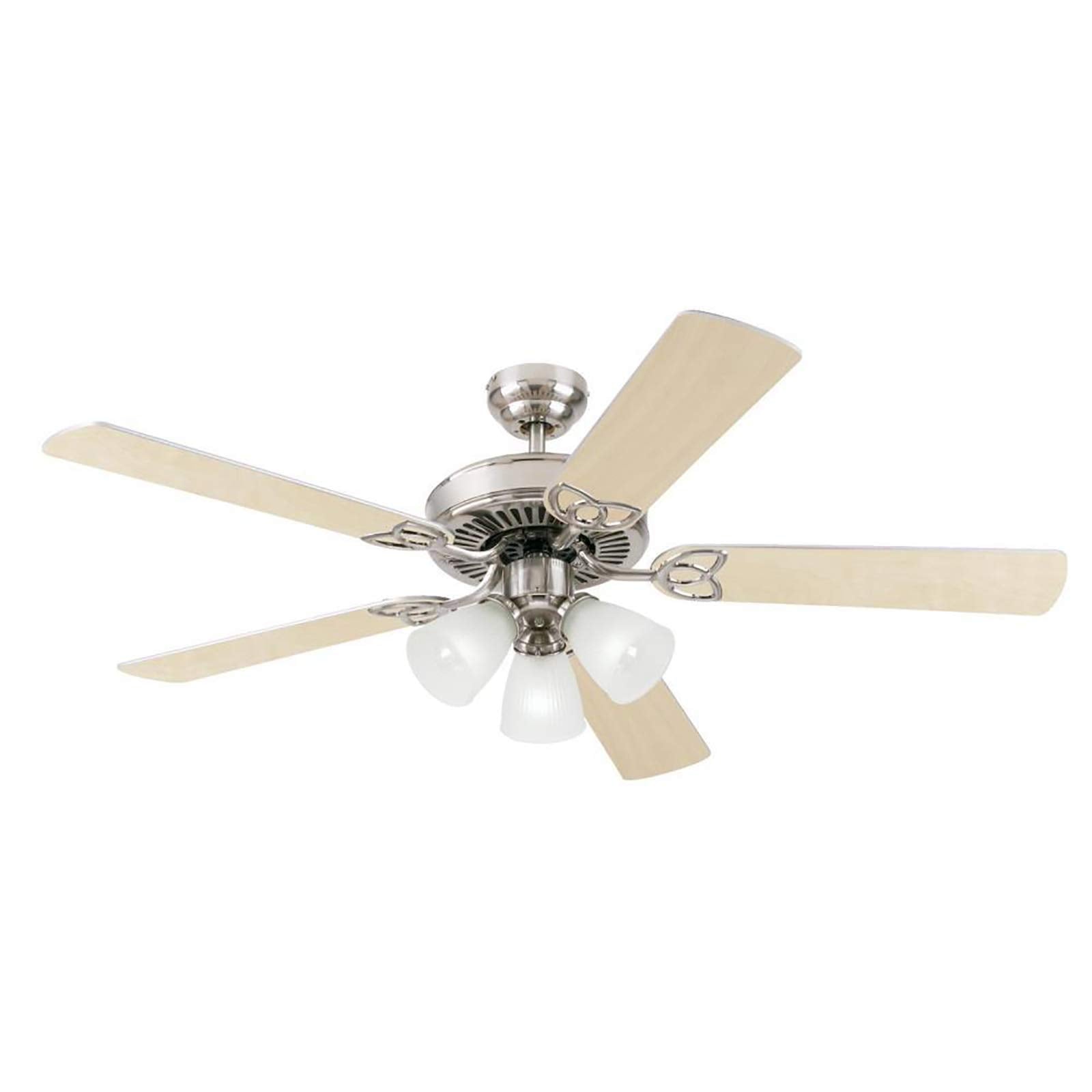 Ciata Lighting 52 Inch Vintage Indoor Ceiling Fan with Dimmable LED Light Fixture and Ribbed Glass with Reversible Blades  - Like New