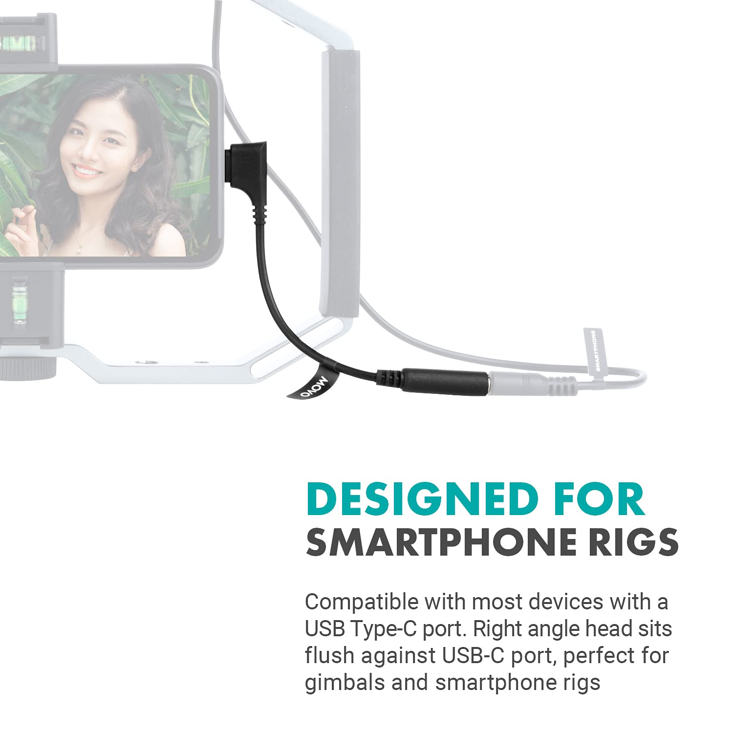 Movo UCMA-3 USB C to 3.5mm Audio Adapter for Microphones - 4-Pole Aux to USB Type C Pixel and Galaxy Smartphones - Female 3.5mm to USB-C Male Right Angle Head - Type-C USB to 3.5mm Jack Audio Adapter - Like New