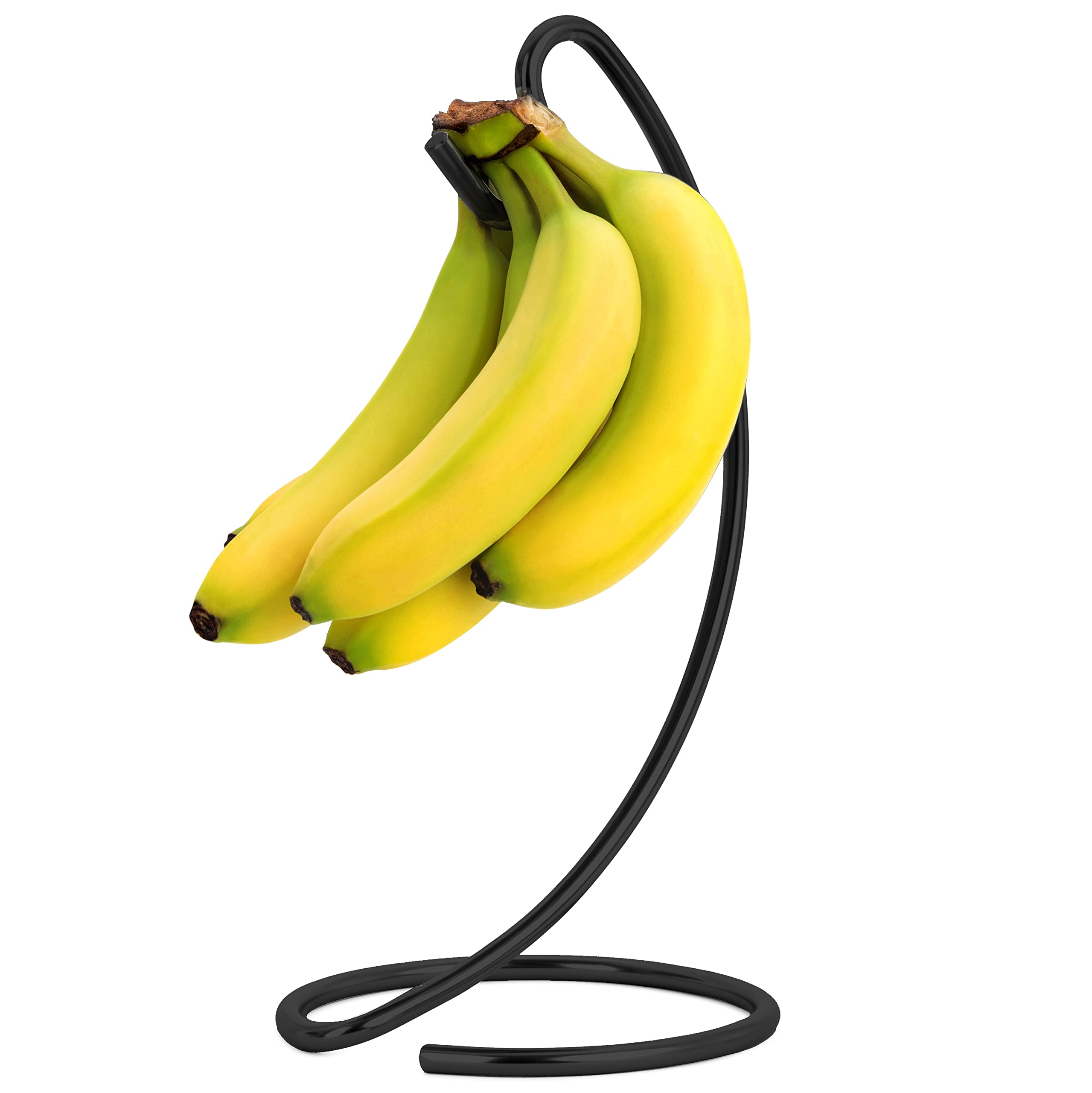 Homeries Banana Holder Modern Banana Hanger Tree Stand Hook for Kitchen Countertop, Copper Banana Stand (Black) - Acceptable