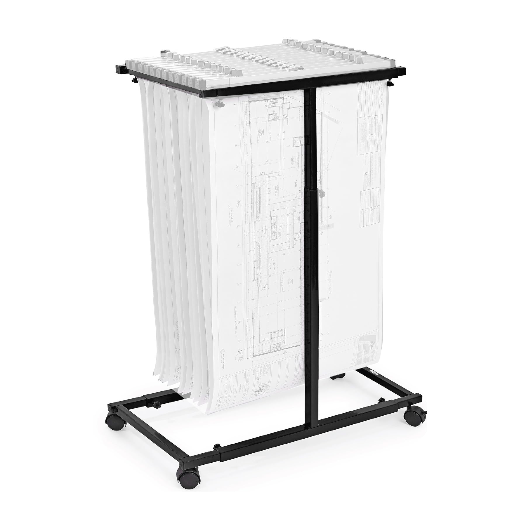 Adir Mobile Blueprint Storage Rack - Adjustable and Portable Vertical Blueprint Holder for Plans, Maps, Posters and Drawings. File Organizer Stand for Home, Office and Construction Sites - Like New