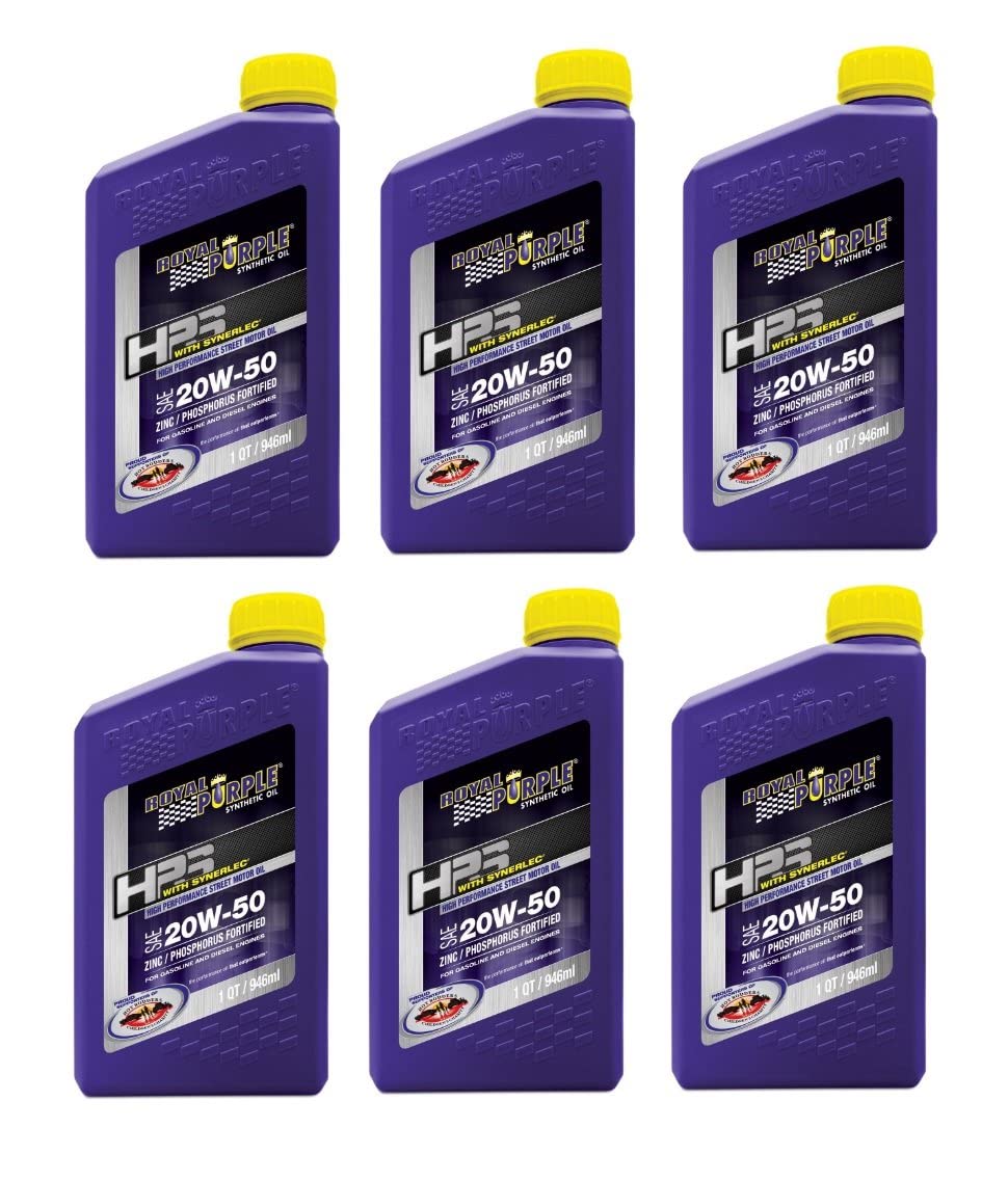Royal Purple 31250 HPS Street Synthetic Motor Oil 20W50 Pack of 6 Quarts - Like New