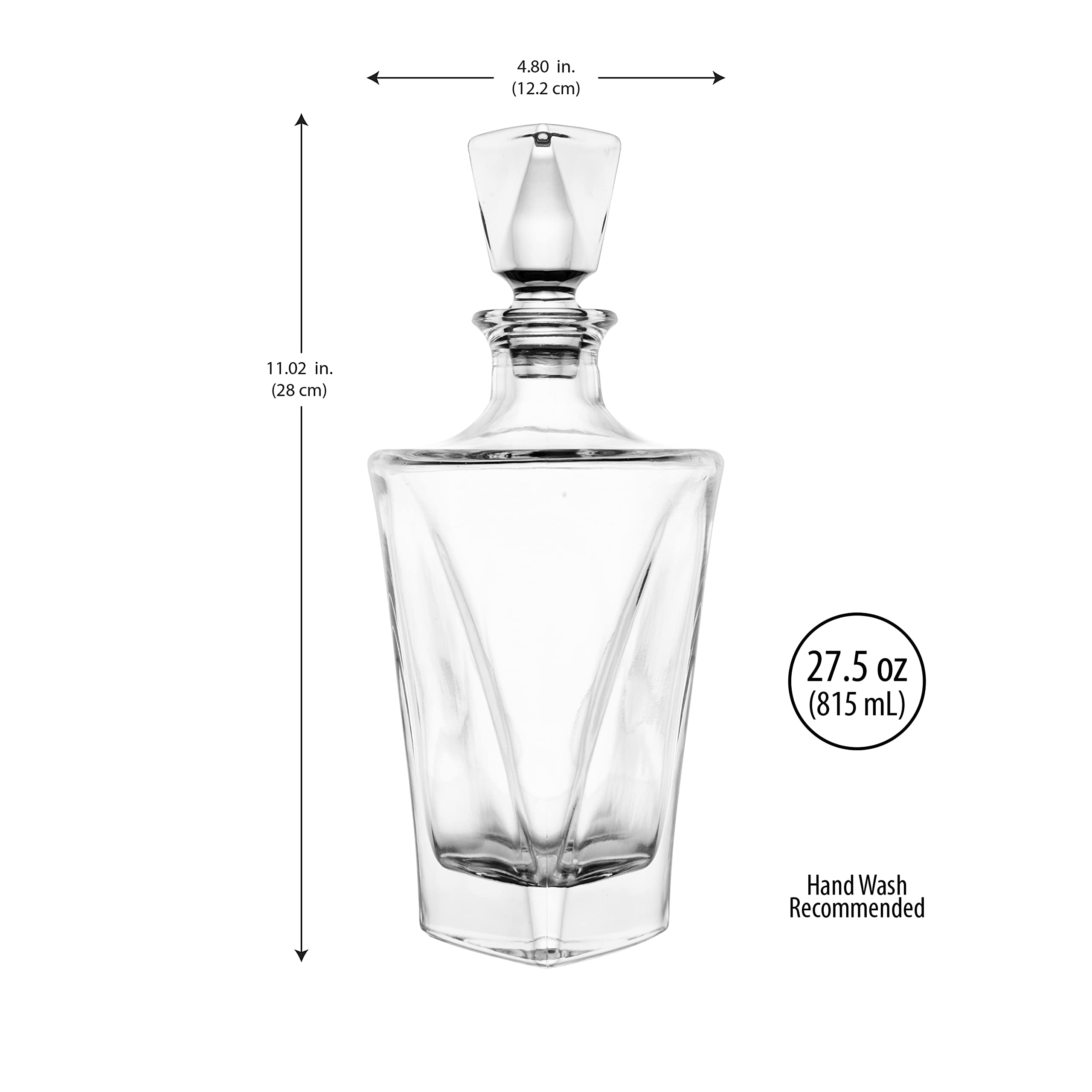 Glaver's Whiskey Decanter, Old Fasioned Twisted Decanter, Crystal Liquor Decanter,For Bourbon and Scotch. Holiday Gift for Men, Him, Dad | 25 OZ. - Like New