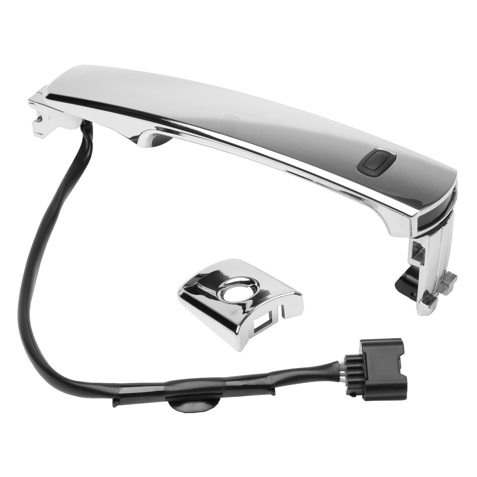 Exterior Door Handle Chrome Front Left Driver Side with Keyhole- Compatible with Nissan Vehicles - 2010, 2011, 2012, 2013 Rogue - Replaces 80640CZ31B, 80640-CZ31A, 80645-CA000 - Smart Entry Keyless - Very Good