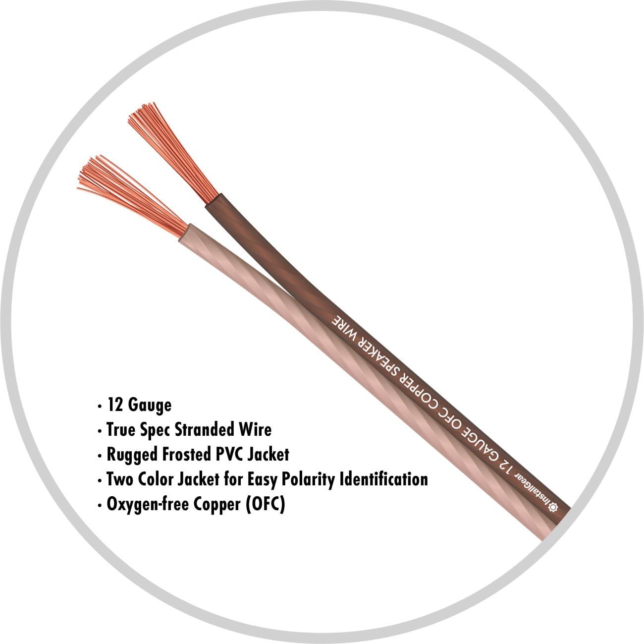 InstallGear Speaker Wire - AWG Speaker Wire Speaker Cable - True Spec and Soft Touch Cable - OFC Speaker Wire for Outdoor Speaker - Very Good