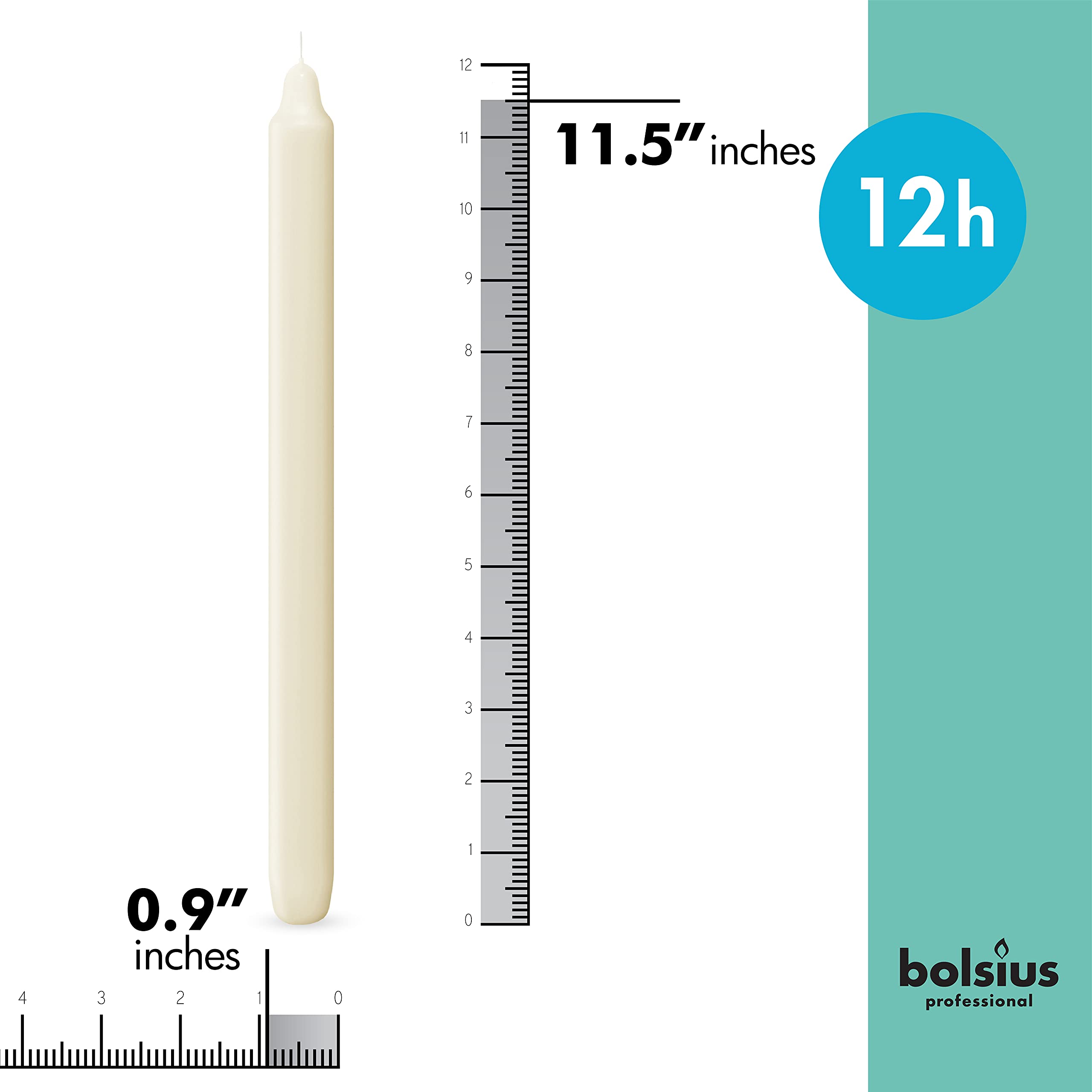 Bolsius Straight Unscented Ivory Candles Bulk Pack - 11-inch Long Candles - 12 Hour Long Burning Candles - Perfect for Emergency Candles, Chime Candles, Table Candles for Wedding, Dinner, Christmas - Like New