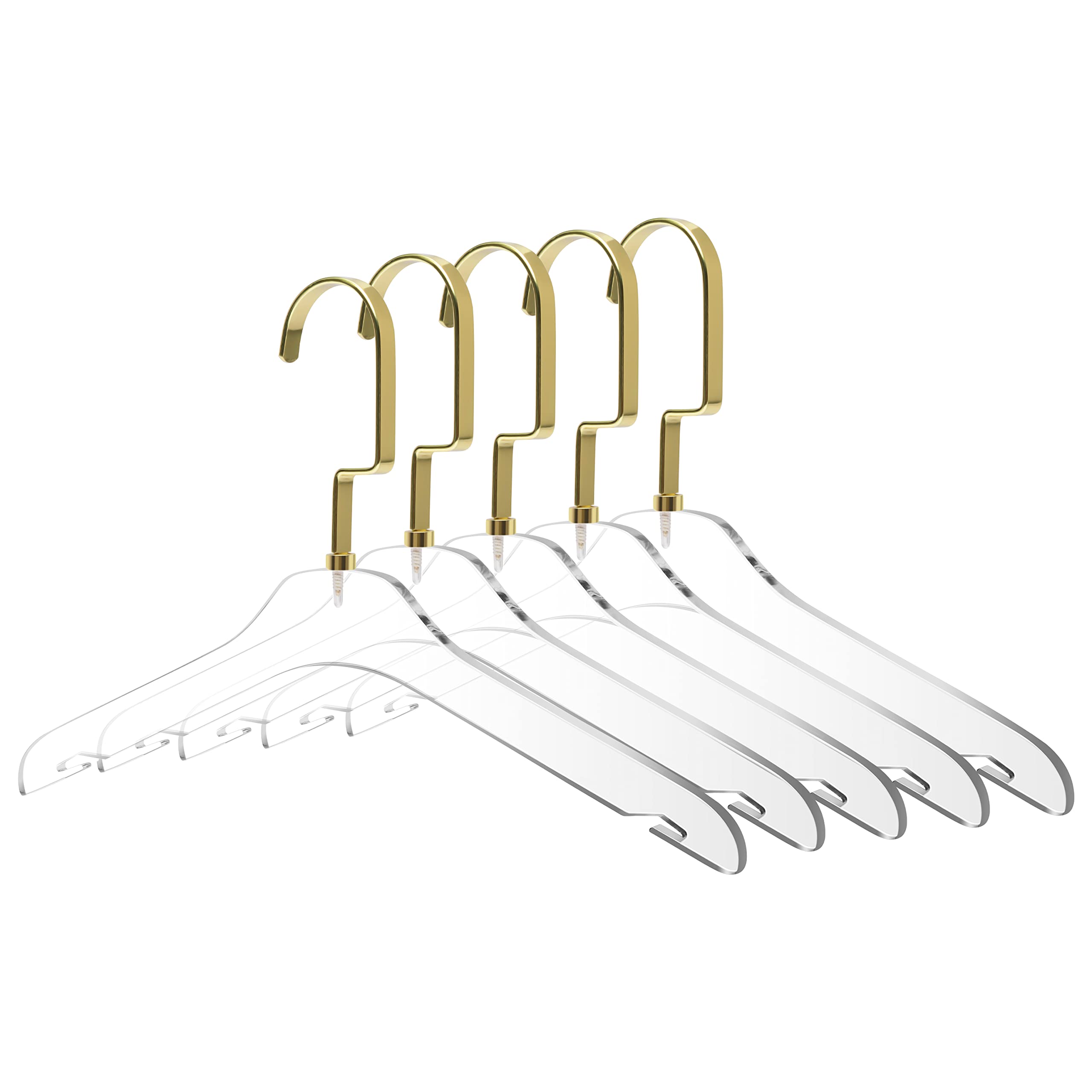 Quality 12.5" Kids Size Acrylic Lucite Coat Suit Hangers – 5-Pack, Stylish Clothes Hanger with Hooks - Coat Hanger for Dress, Suit - Closet Organizer Children's Hangers - Like New