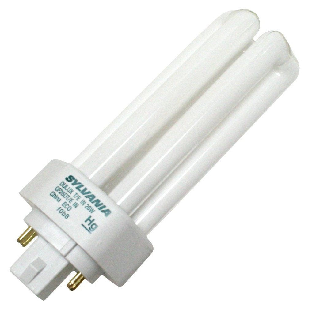 Sylvania H&PC-55753 20882 (6-Pack) CF26DT/E/IN/841/ECO 26-Watt Triple Tube Compact Fluorescent Light Bulb, 4100K, 1746 Lumens, 82 CRI, T4 Shape, 4-Pin GX24q-3 Base, 6 Count (Pack of 1)  - Acceptable