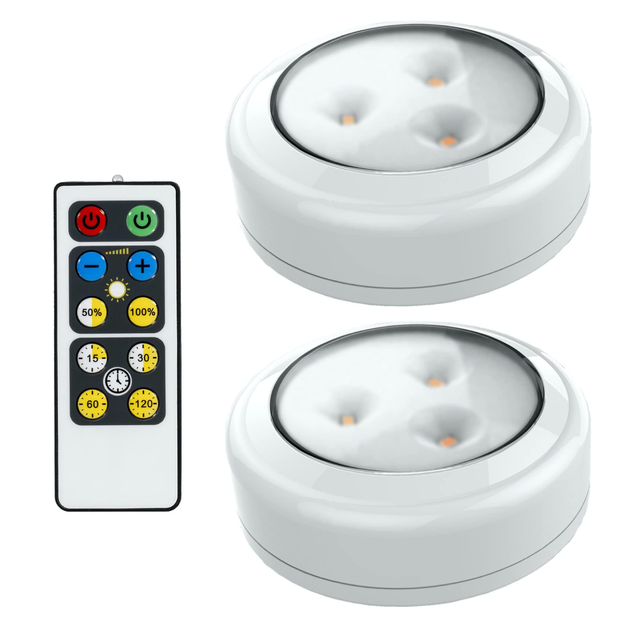 Brilliant Evolution LED Puck Light | Wireless LED Under Cabinet Lighting | Under Counter Lights for Kitchen | Battery Operated Lights | Under Cabinet Light | Battery Powered Lights - Good